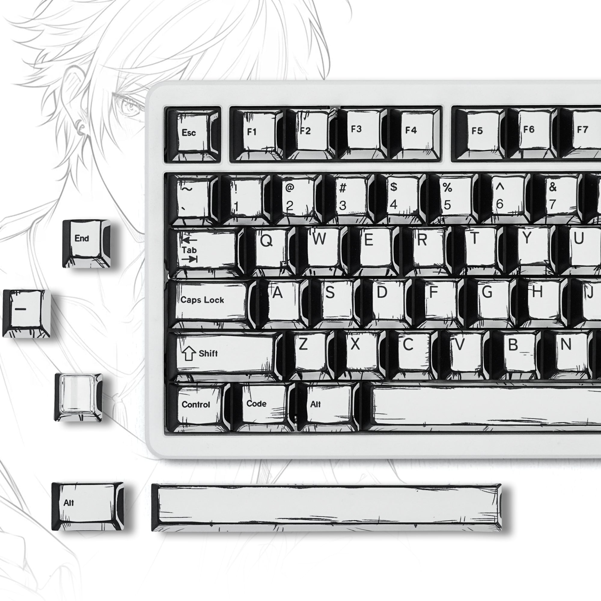 Womier Comics Cherry Profile Dye Sublimation PBT Keycap Set (141-Key)