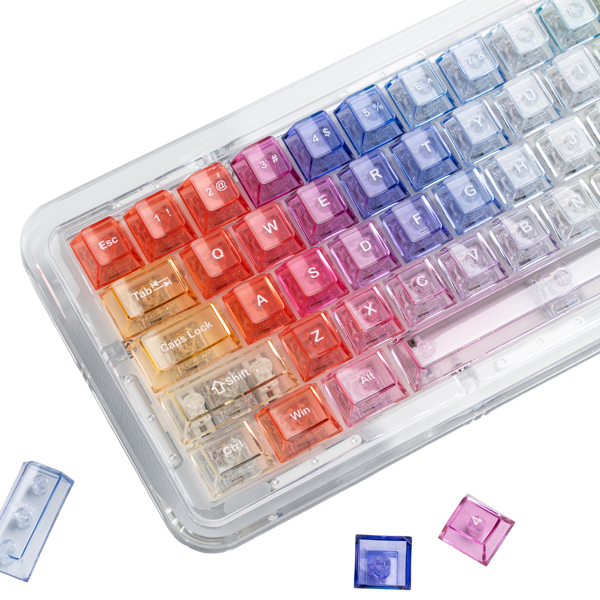 Womier Rainbow Cherry Profile Dye-Sub PBT Keycap Set (123-Key)