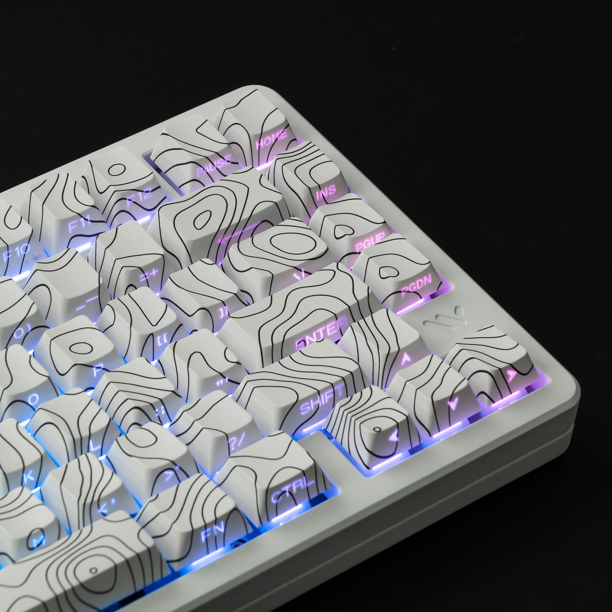 Womier Topographic Series Cherry Profile Side-Printed Shine-Through Keycap Set