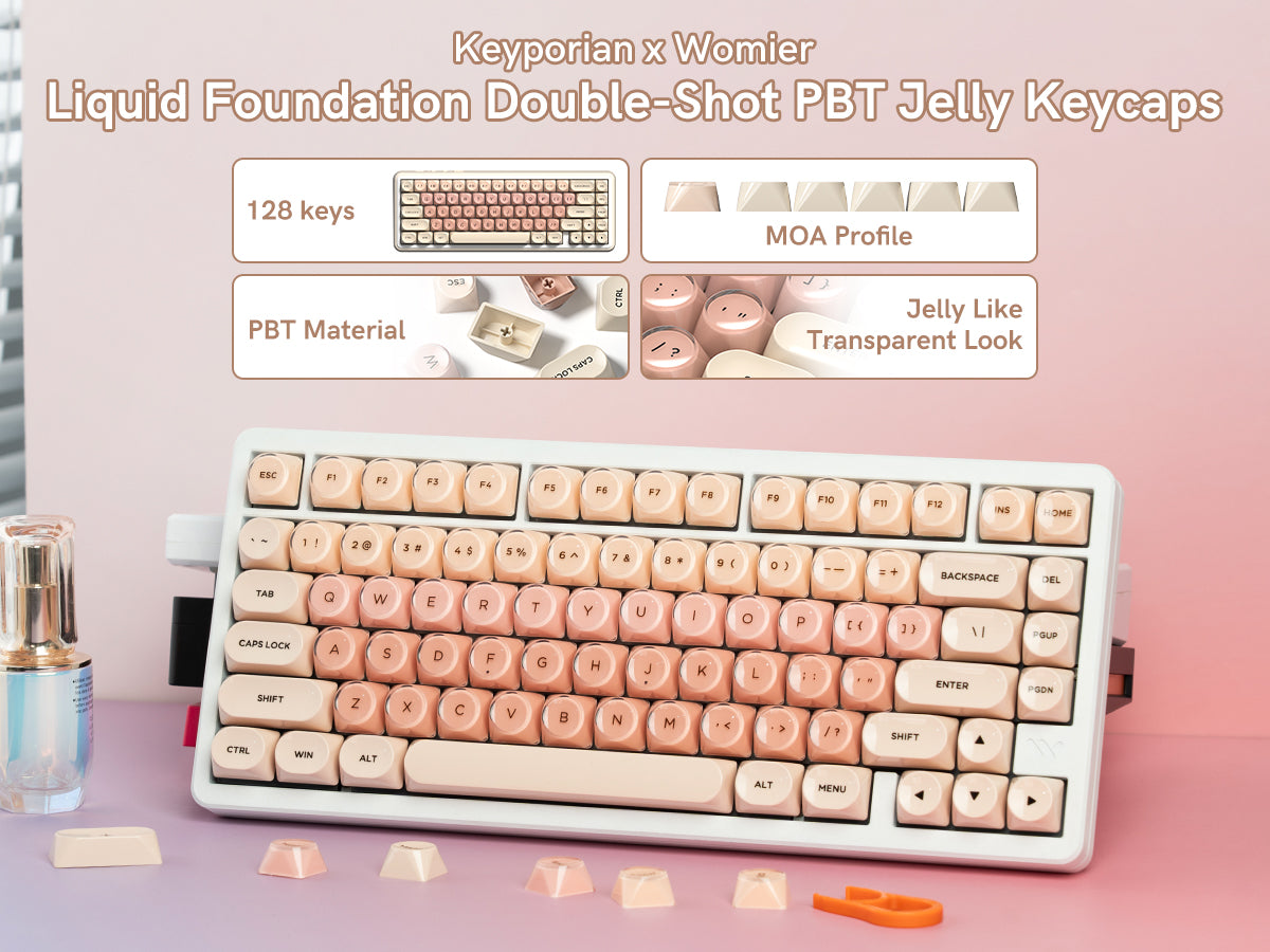 Womier Pink MOA Profile Dye-Sublimation PBT Keycap Set