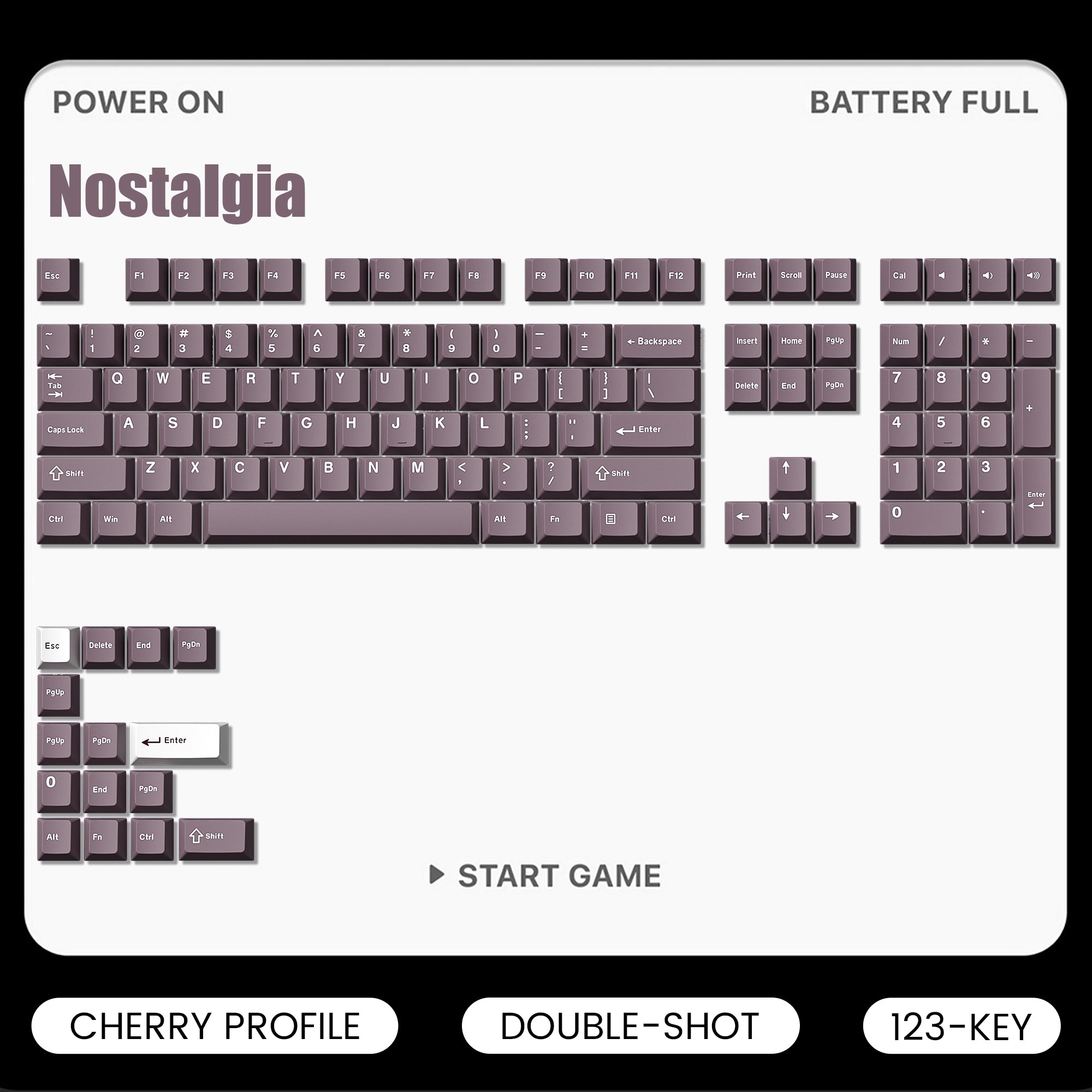 Womier Nostalgia Cherry Profile Double Shot PBT Keycap Set