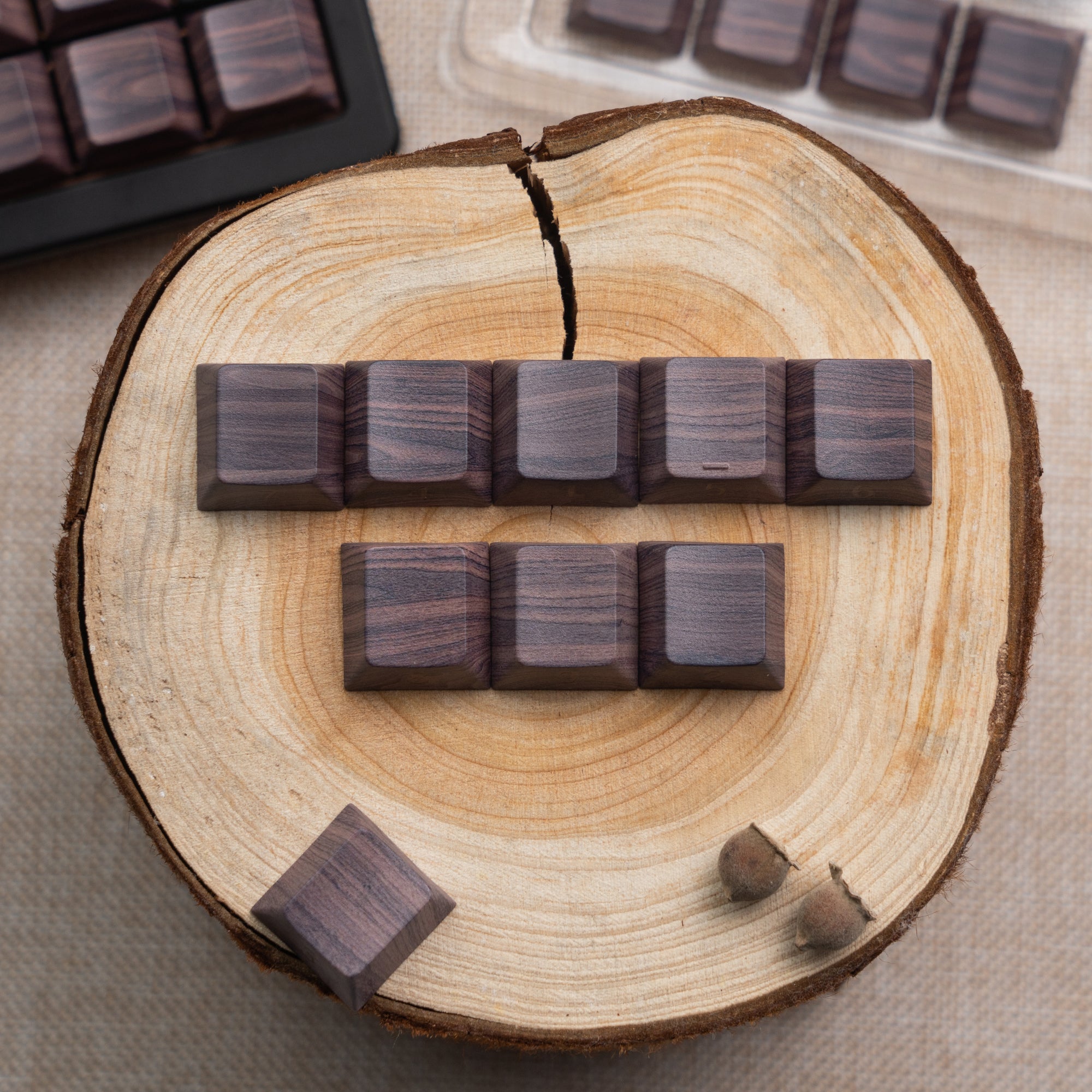 Womier Walnut Wood Side-Printed Cherry Profile Dye-Sub PBT Keycap Set