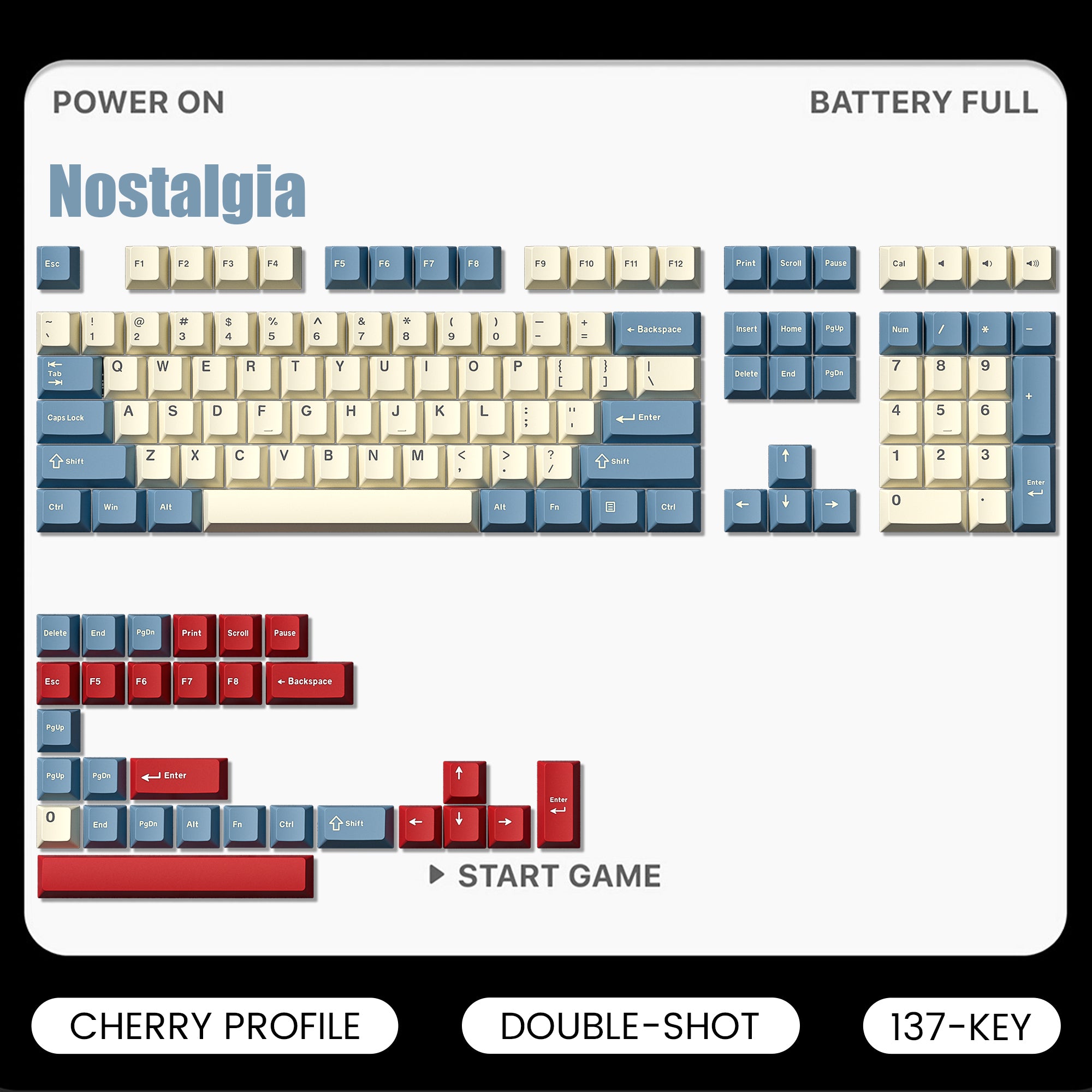 Womier Nostalgia Cherry Profile Double Shot PBT Keycap Set (7 Colorways)
