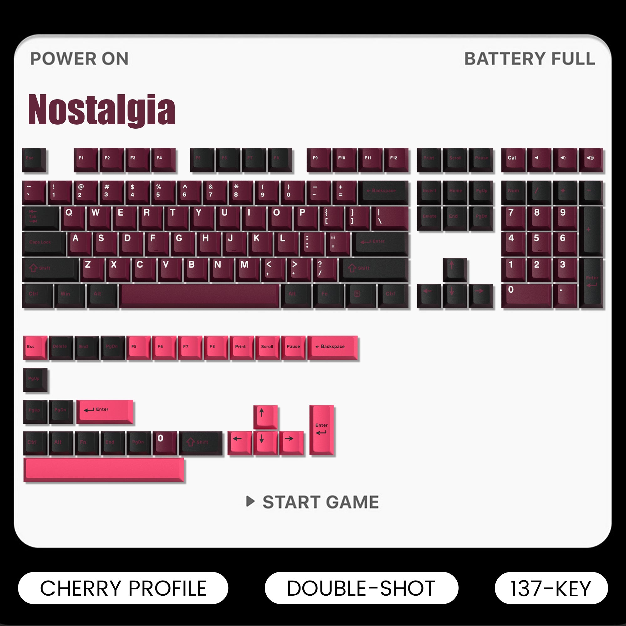 Womier Nostalgia Cherry Profile Double Shot PBT Keycap Set (7 Colorways)