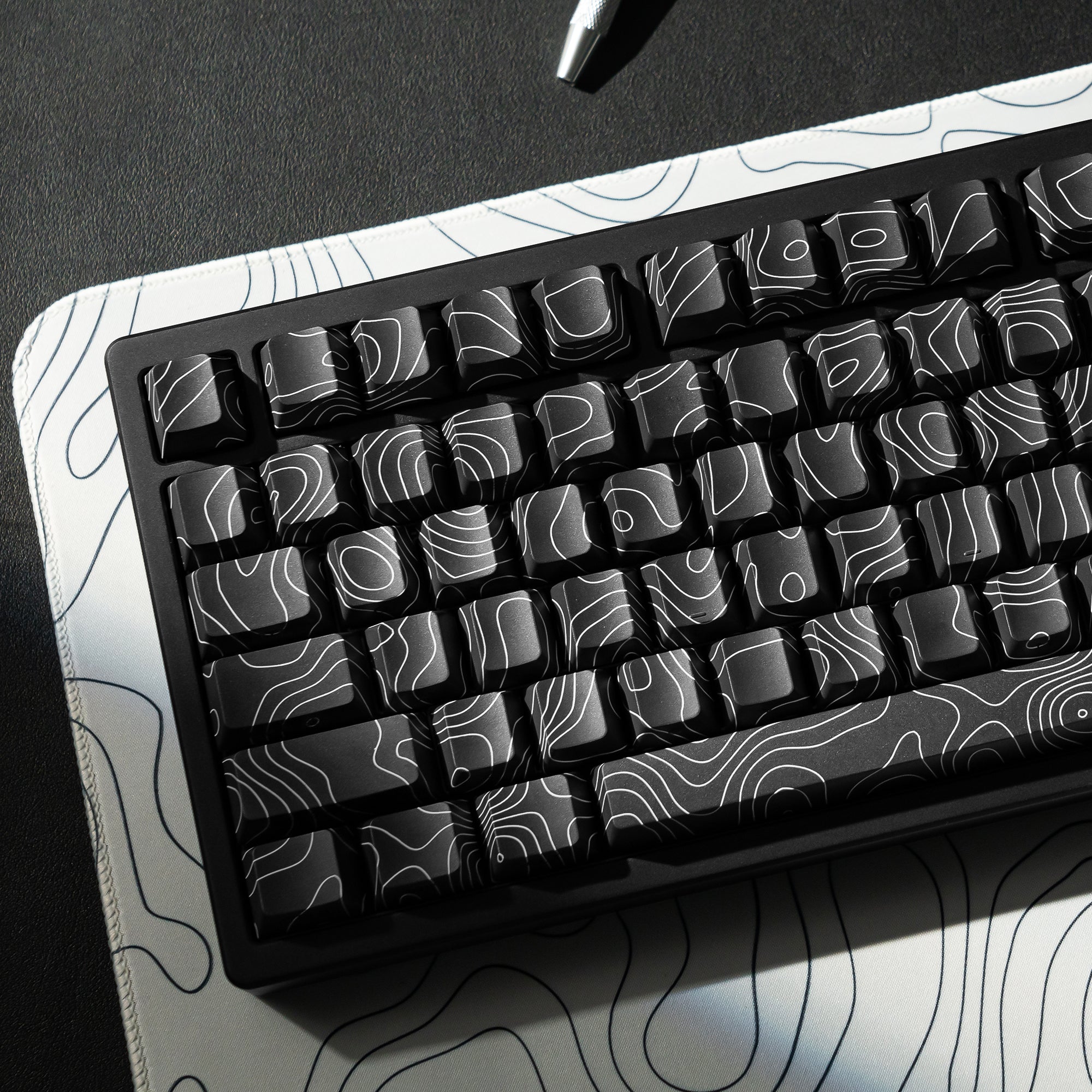 Womier Topographic Series Cherry Profile Side-Printed Shine-Through Keycap Set