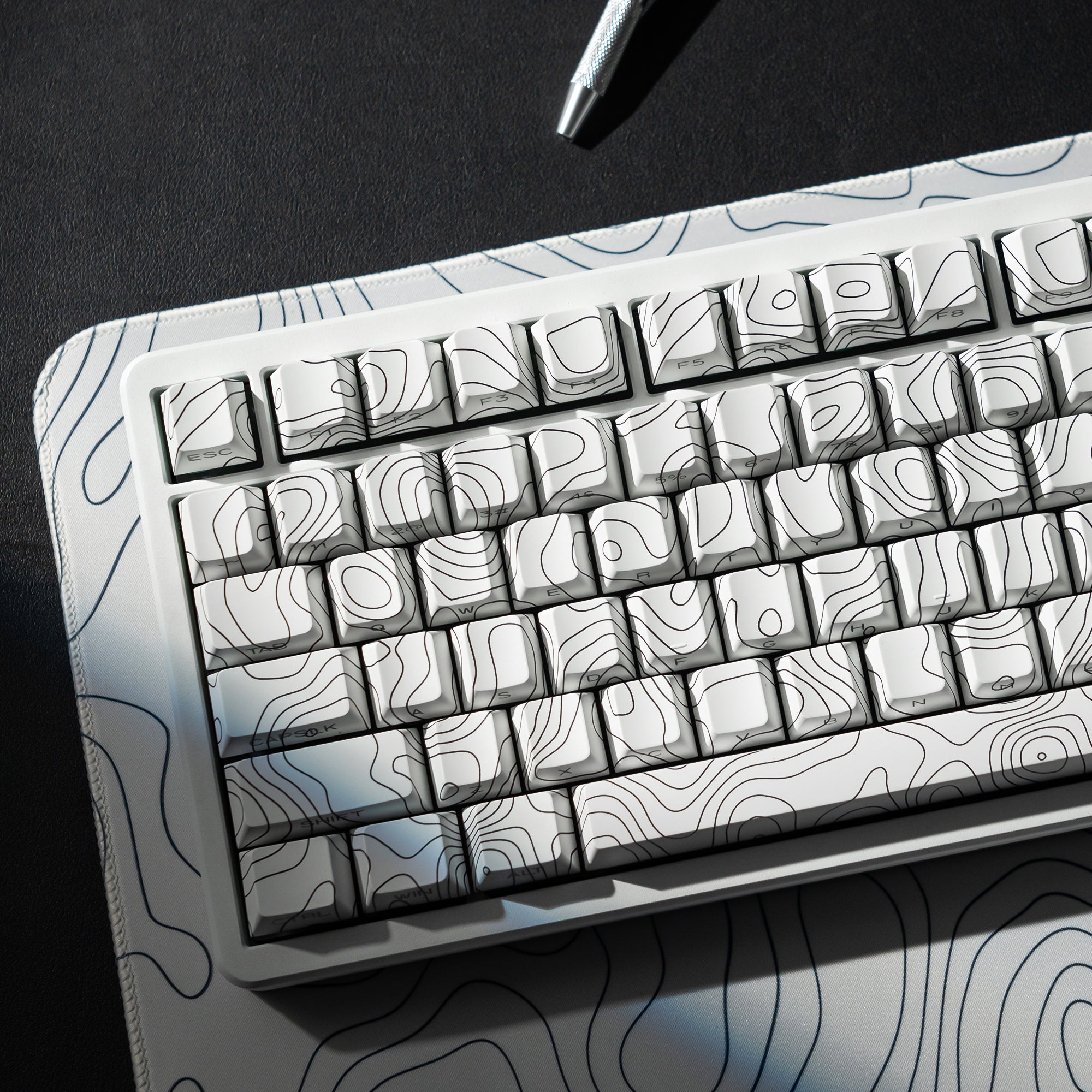 Womier Topographic Series Cherry Profile Side-Printed Shine-Through Keycap Set