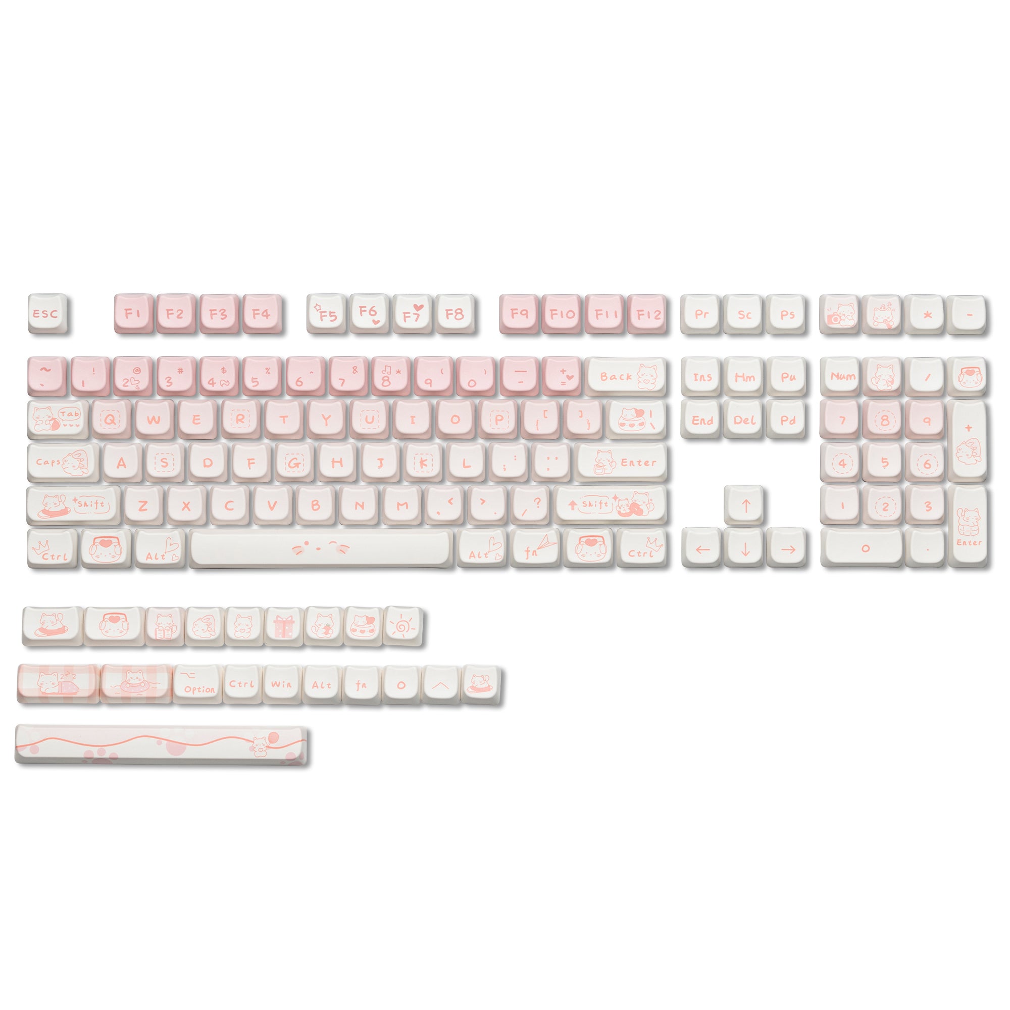 Womier Blushed Animals MAO Profile Dye-Sub PBT Keycap Set (5 Colorways)