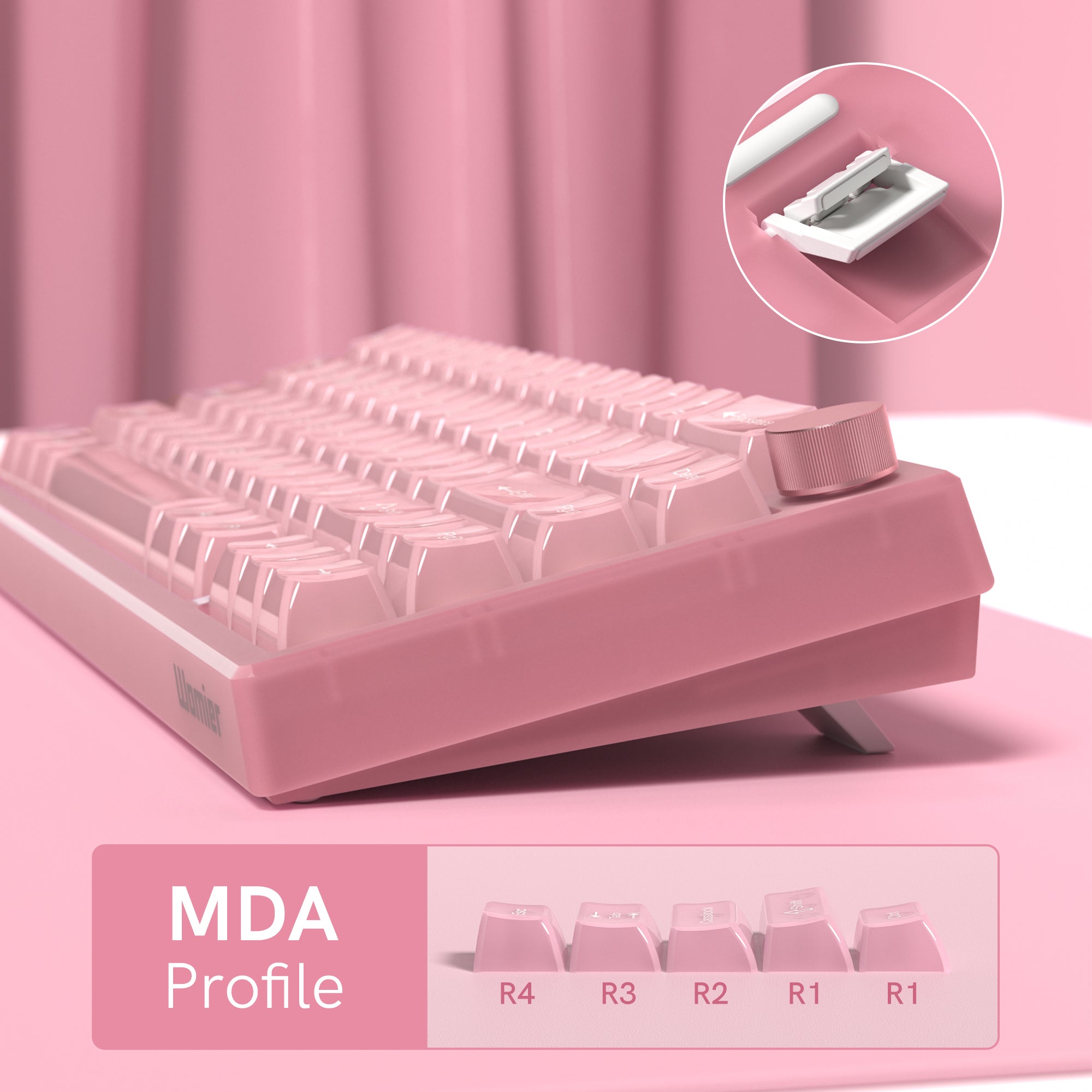 Womier VK66 Pro VIA Support 66-Key Gasket Mechanical Keyboard with Knob