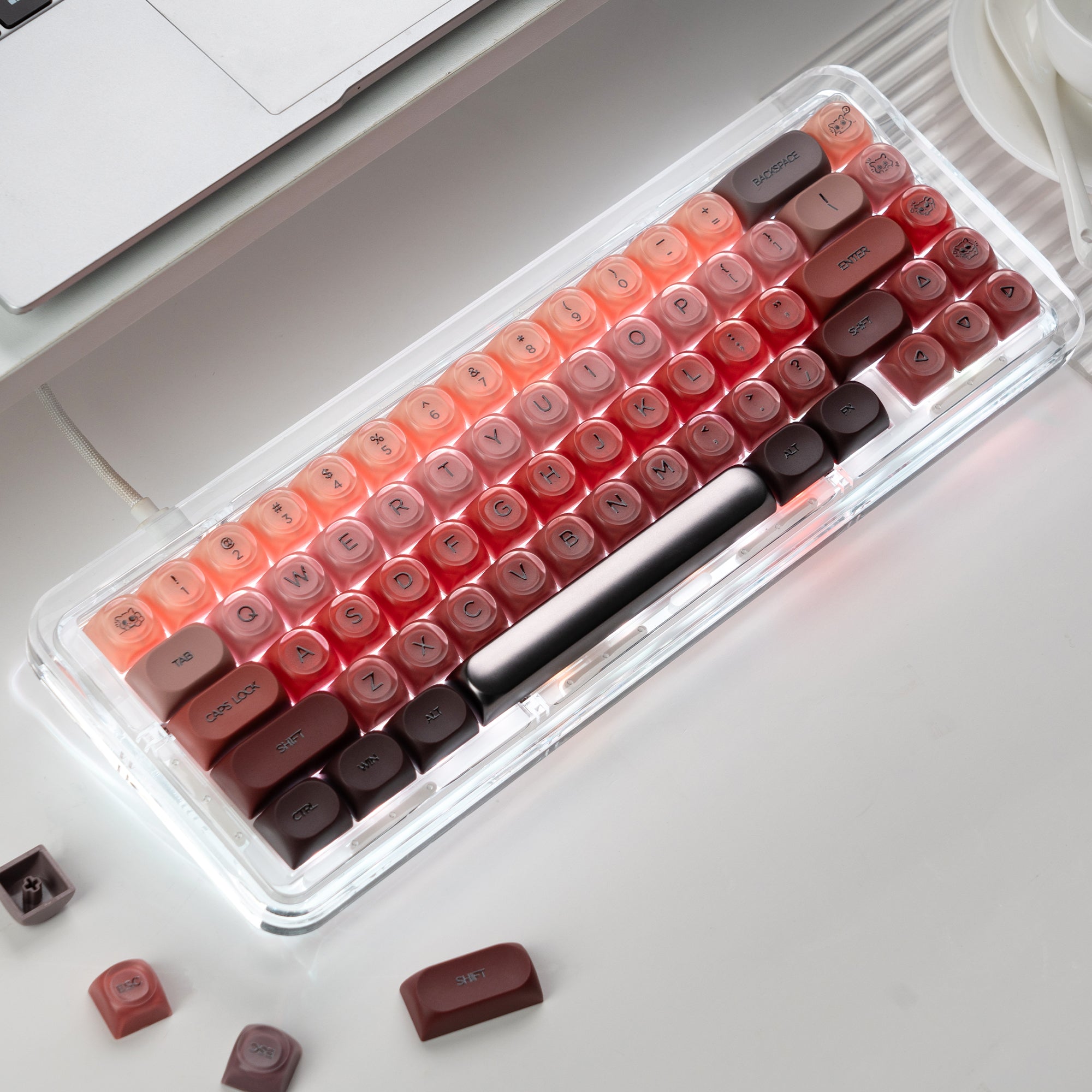 Womier Foundation/Lipstick 132-Key MOA Profile Translucent PBT+PC Keycap Set