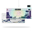 Expertly designed with a white Kanagawa theme, the Womier SK80 is a gasket-mounted 75% mechanical keyboard featuring a smart display.