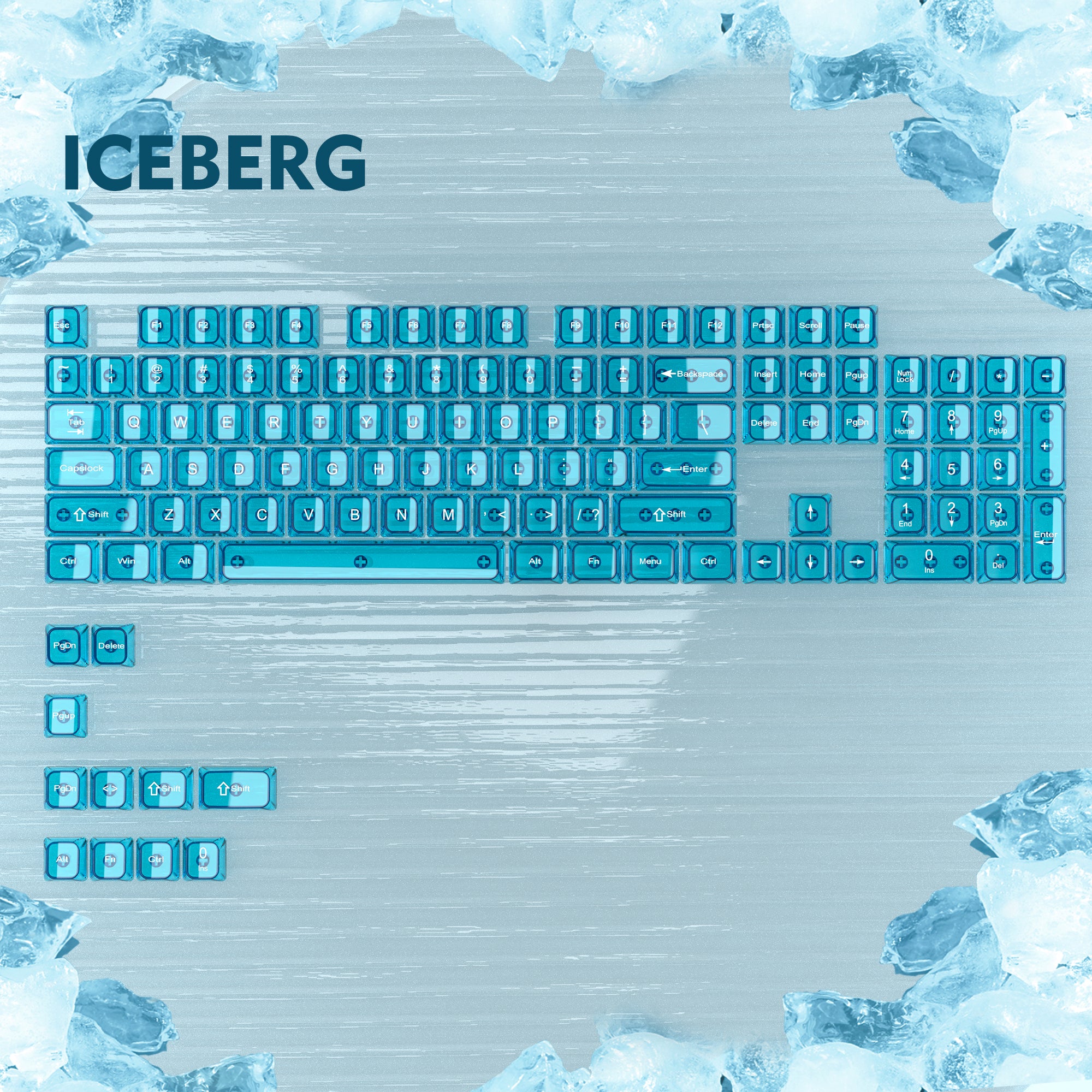 Womier Iceberg 115-Key MDA Profile Transparent PC Keycap Set - Womier Keyboard