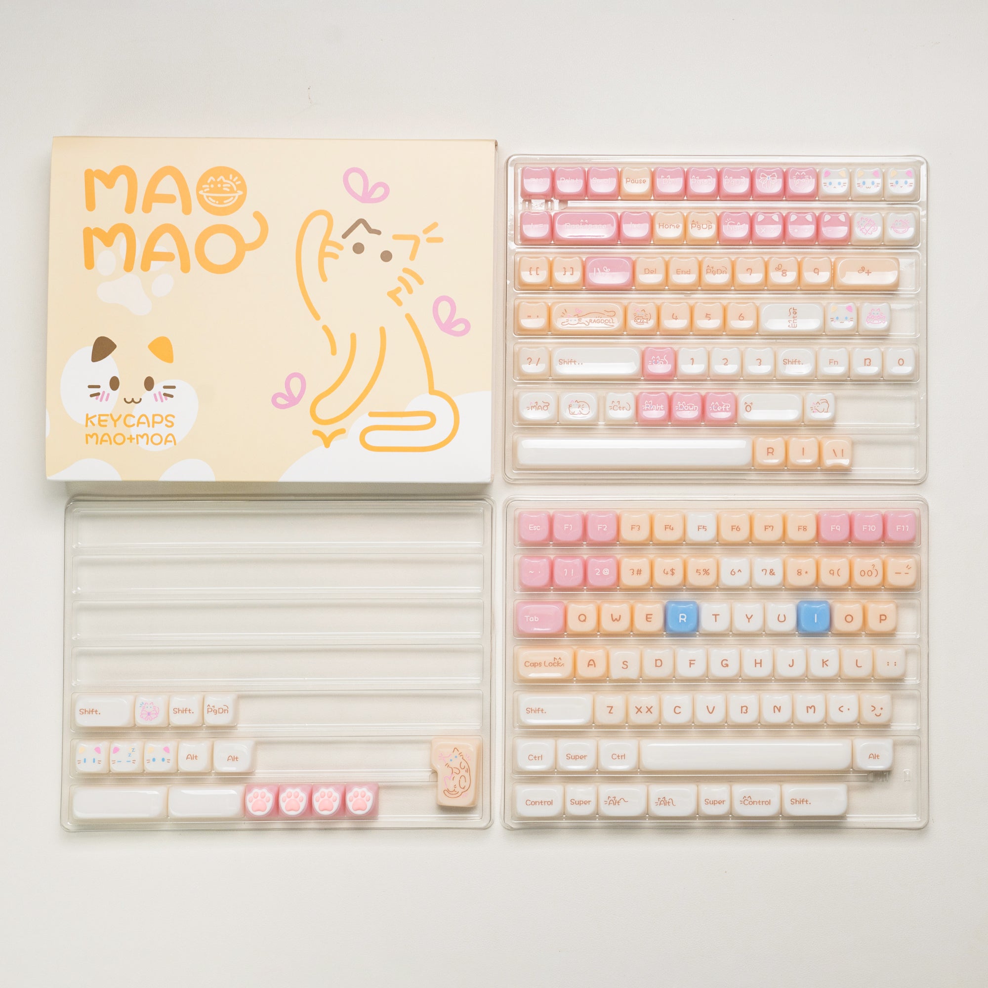 Womier Kittens Themed MOA+MAO Profile PC Keycap Set