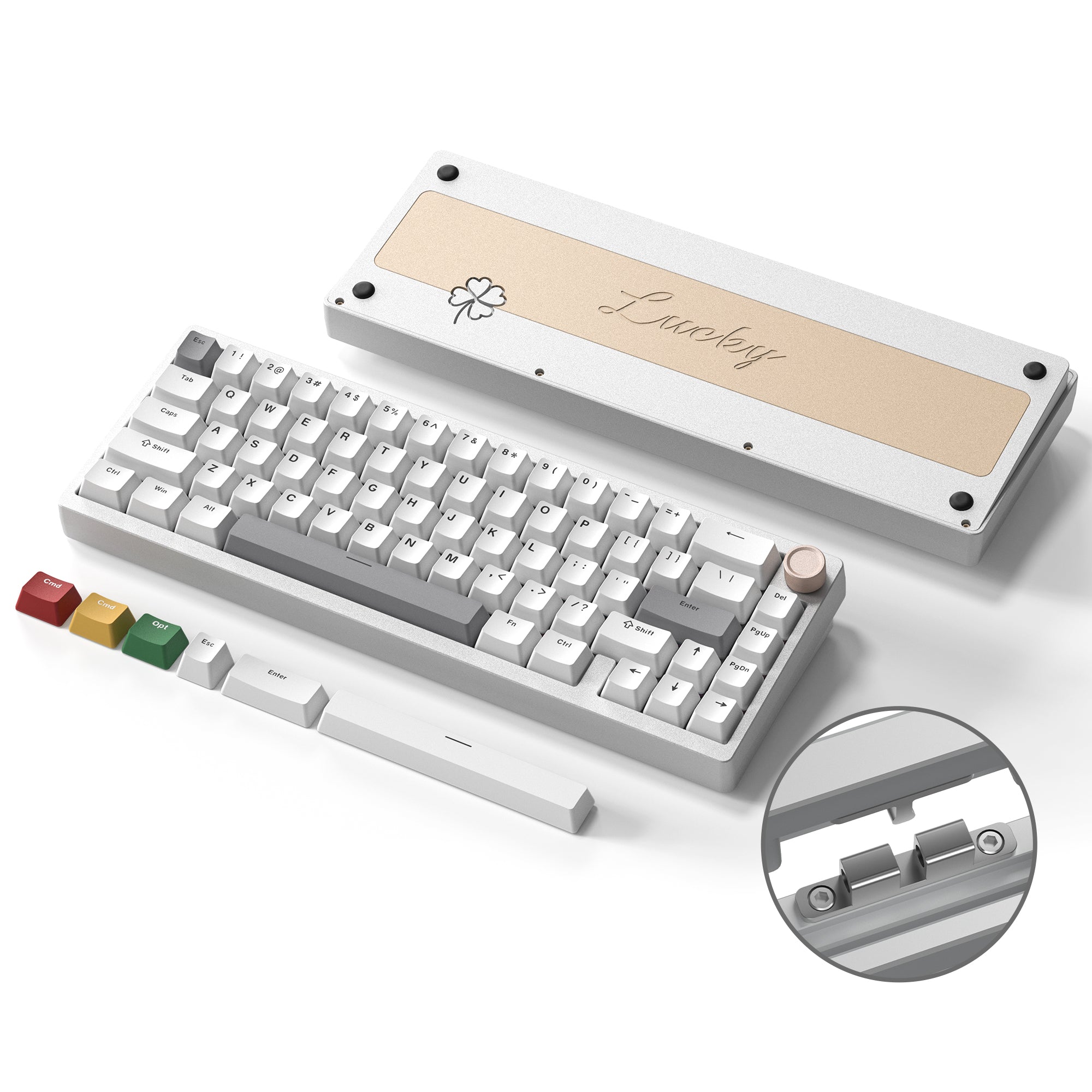 Womier SK65 65% Gasket Mounted Wireless Aluminum Keyboard with Knob (4 Colors)