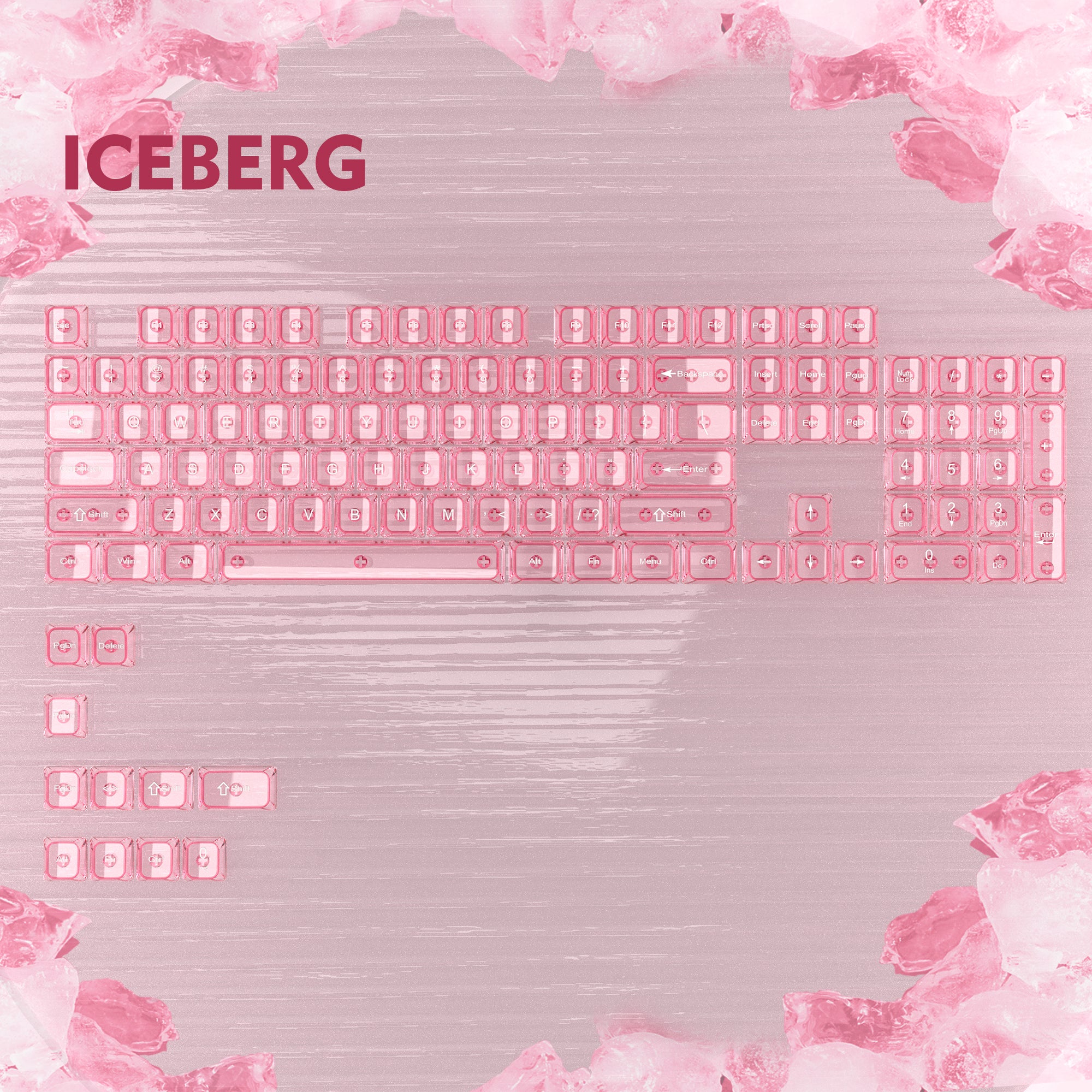 Womier Iceberg 115-Key MDA Profile Transparent PC Keycap Set - Womier Keyboard