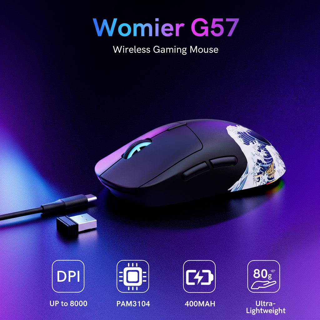 Womier G57 Coral Sea Theme Wireless Gaming Mouse