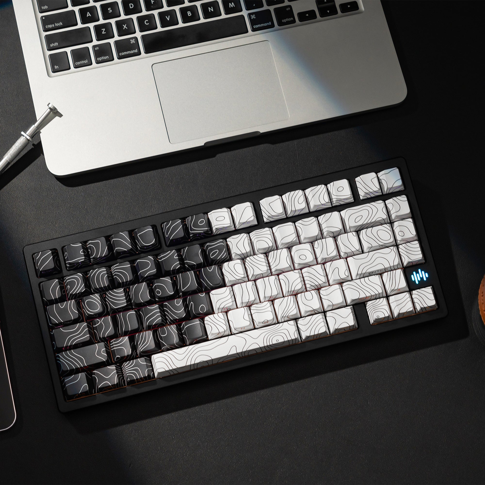 Womier Topographic Series Cherry Profile Side-Printed Shine-Through Keycap Set