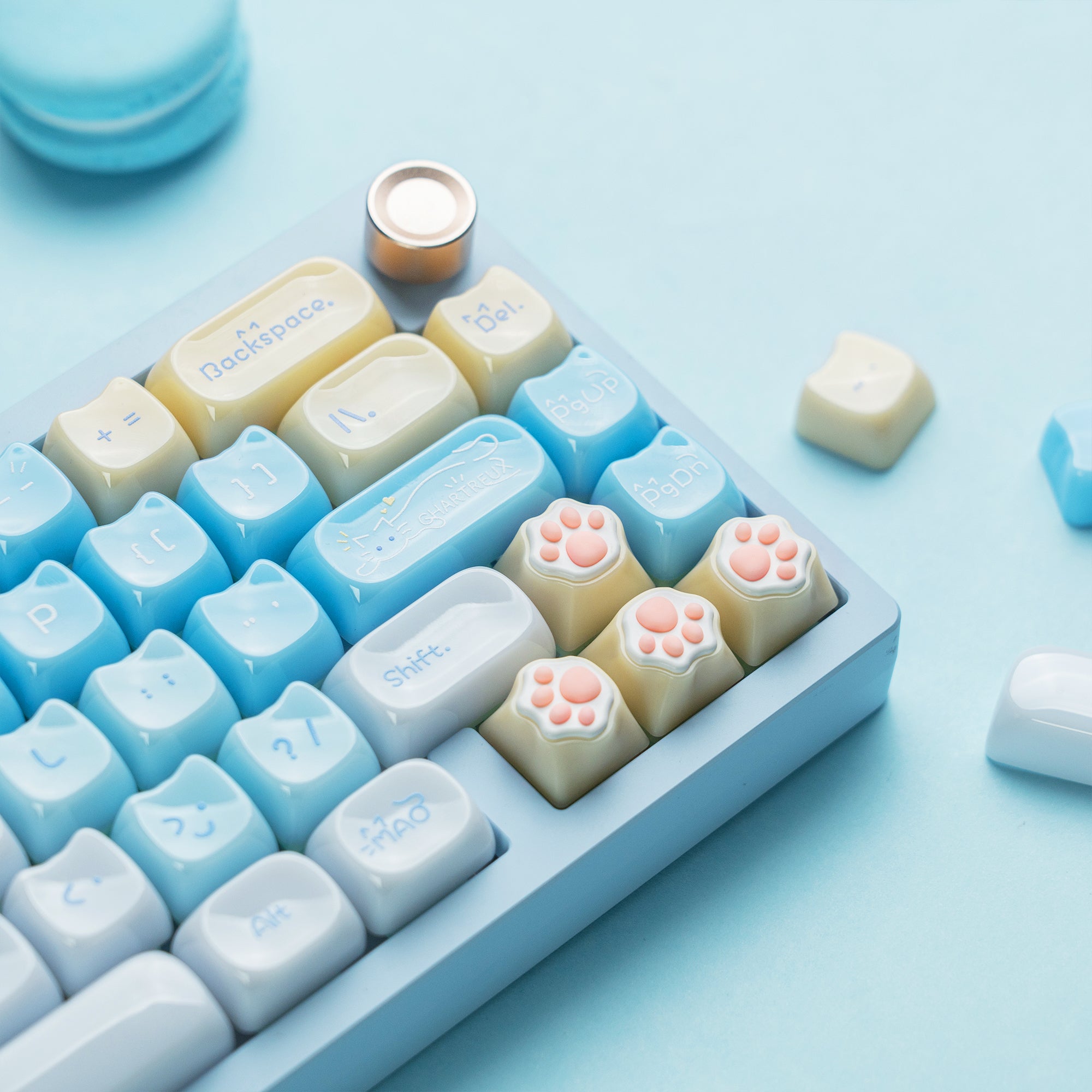 Womier Kittens Themed MOA+MAO Profile PC Keycap Set