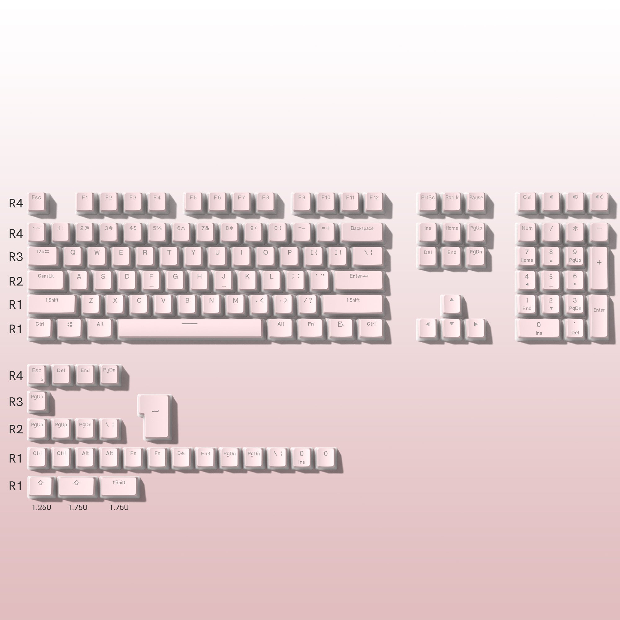 Womier Pudding OEM Profile 129-Key PBT Keycap
