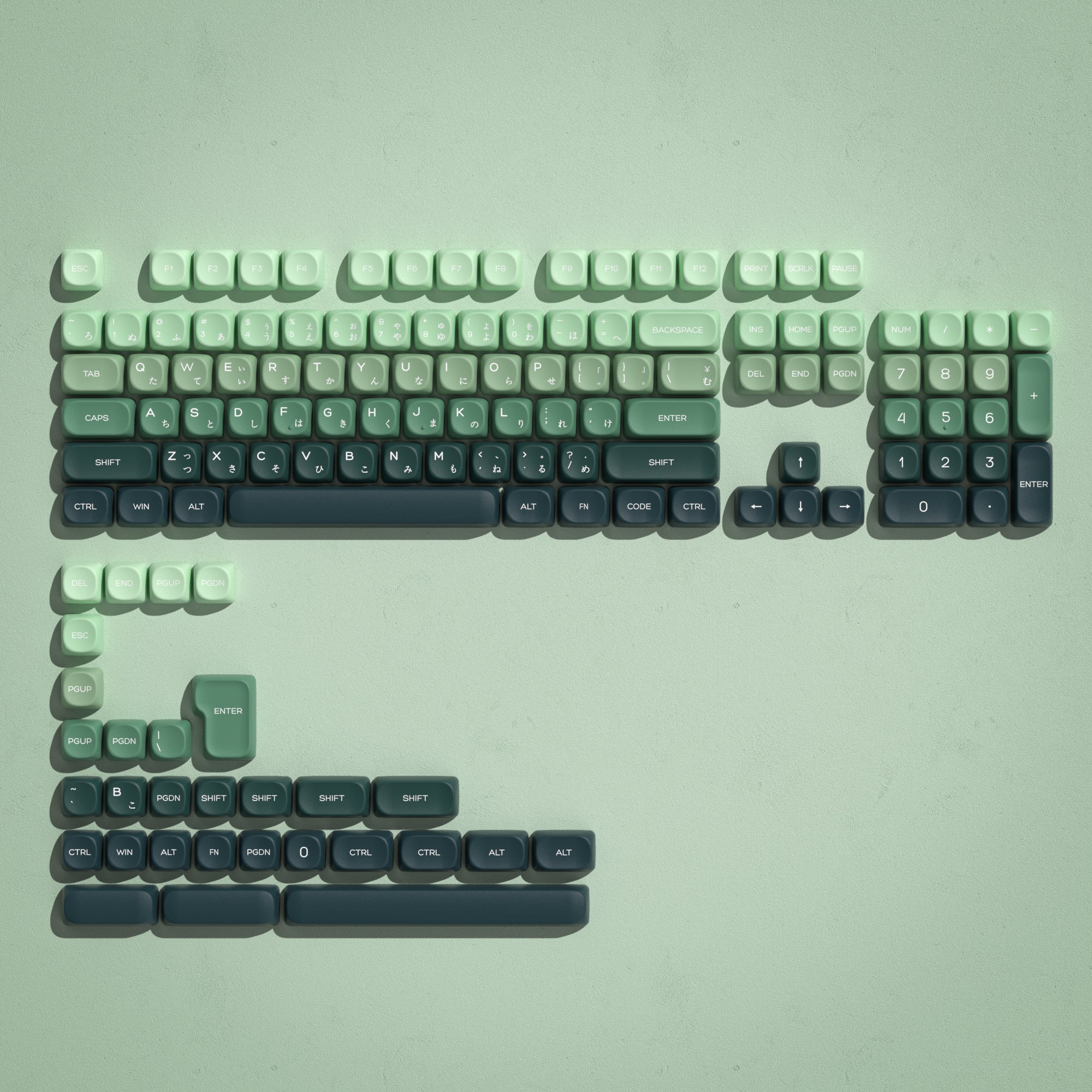 Womier Gradient Series MOA Profile Dye Sublimation PBT Keycap Set (4 Colorways)