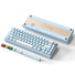 Womier SK65 e-coated blue 65% wireless mechanical keyboard features a CNC aluminum case with a metallic knob.