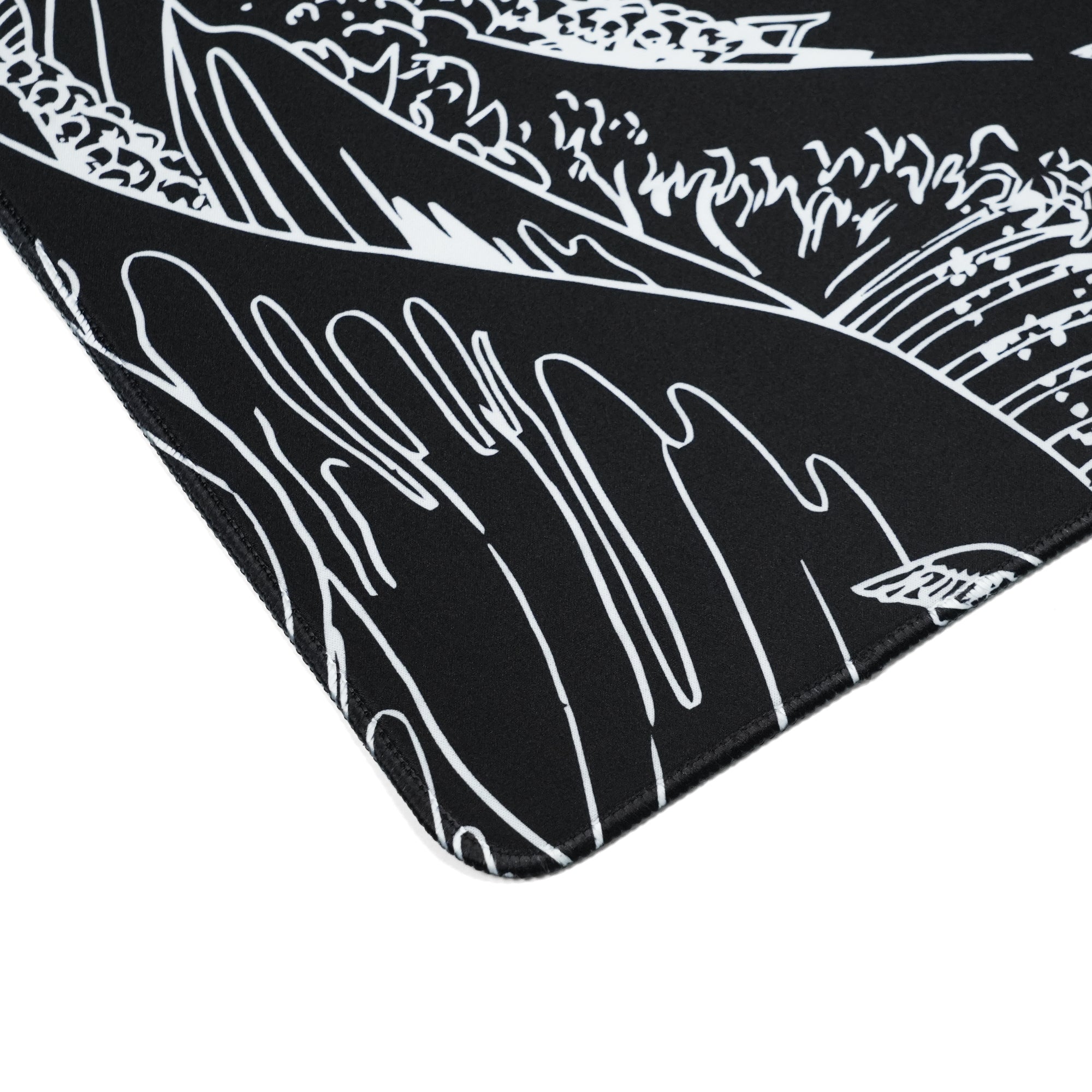 Womier Kanagawa Outline Themed Large Desk Mat (Black/White)
