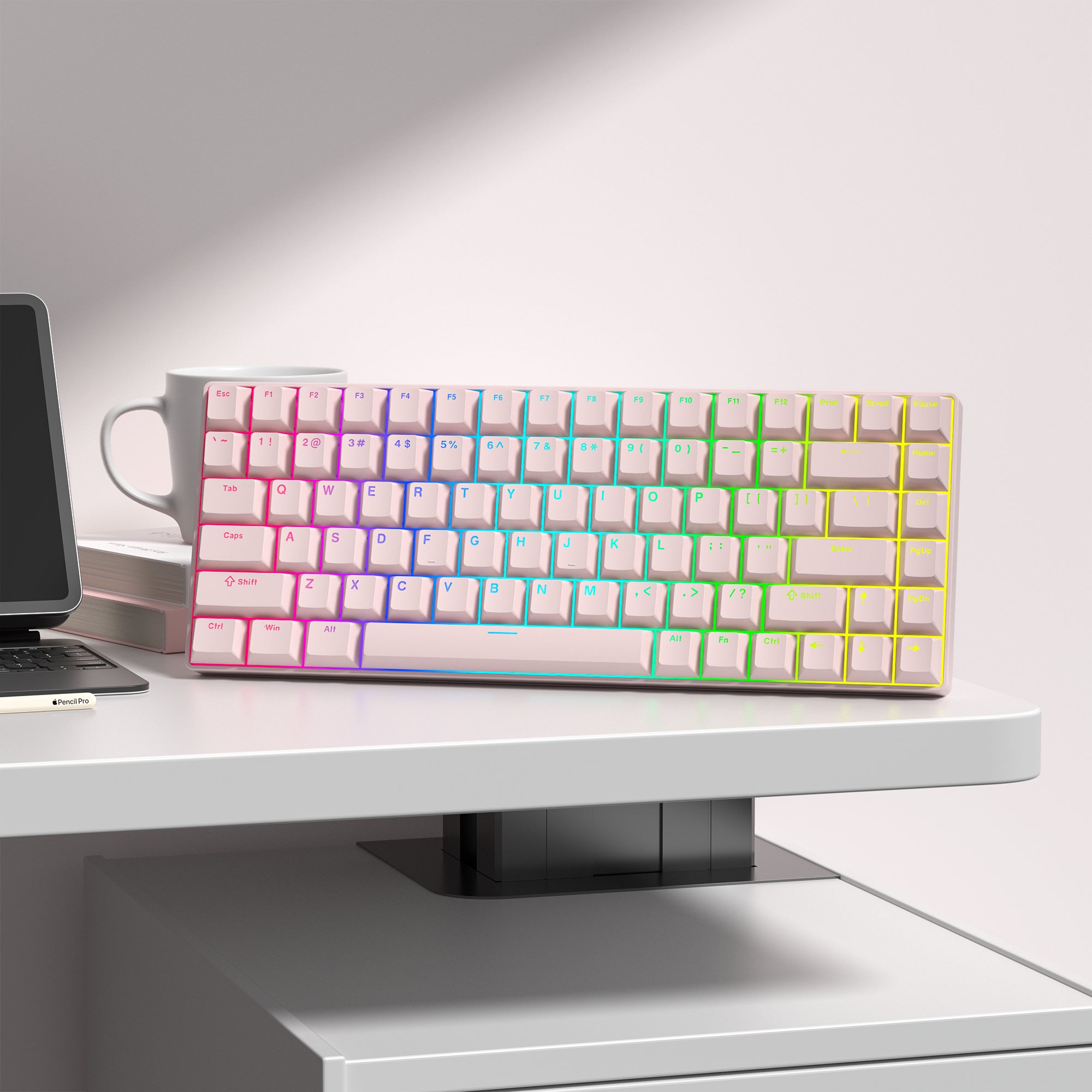 Womier Cherry Profile Single-Color Shine-Through PBT 124-Key Keycaps