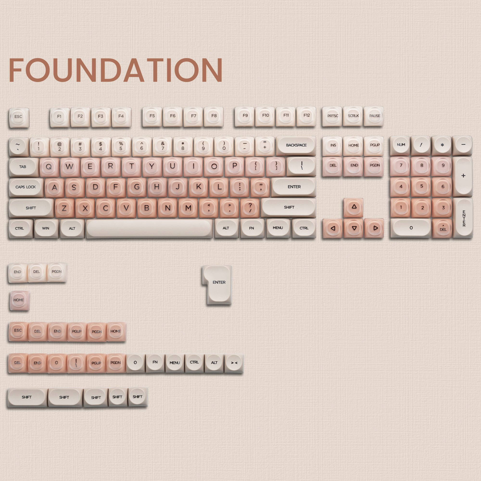 Womier Foundation/Lipstick 132-Key MOA Profile Translucent PBT+PC Keycap Set