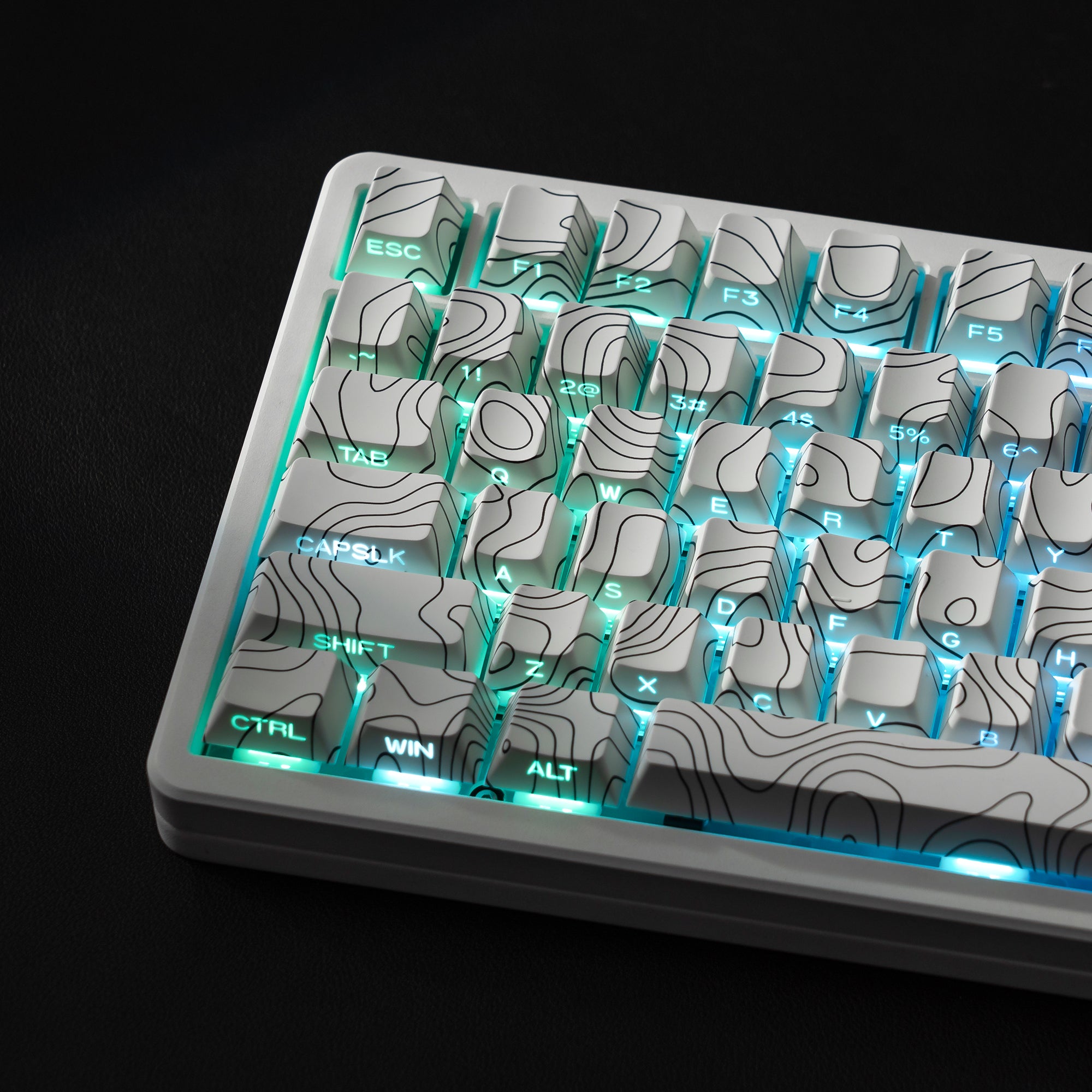 Womier Topographic Series Cherry Profile Side-Printed Shine-Through Keycap Set