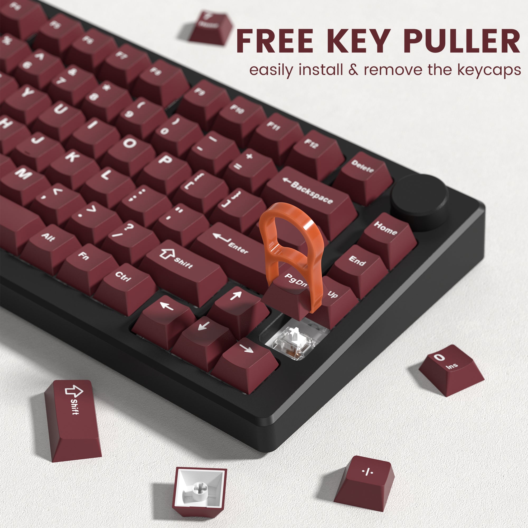 Womier Solid Color Cherry Profile PBT Double-Shot Keycaps – 2 Color Options
