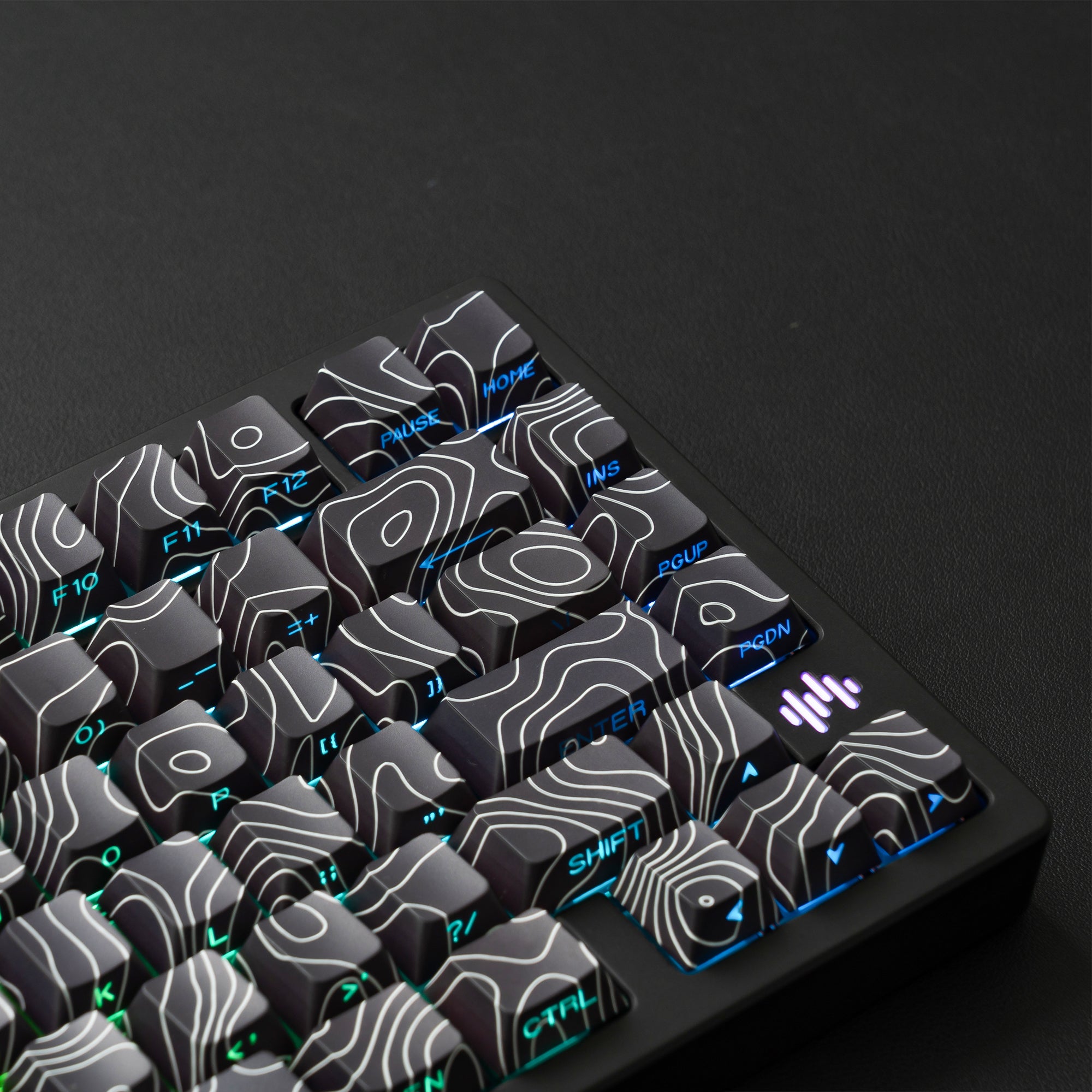 Womier Topographic Series Cherry Profile Side-Printed Shine-Through Keycap Set