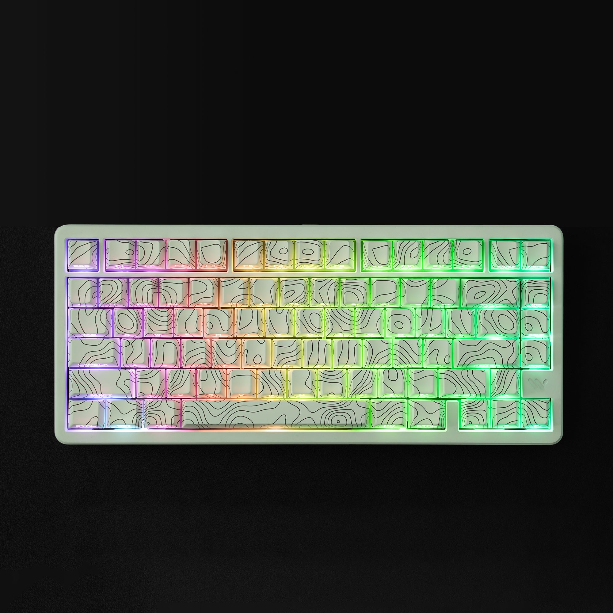 Womier Topographic Series Cherry Profile Side-Printed Shine-Through Keycap Set