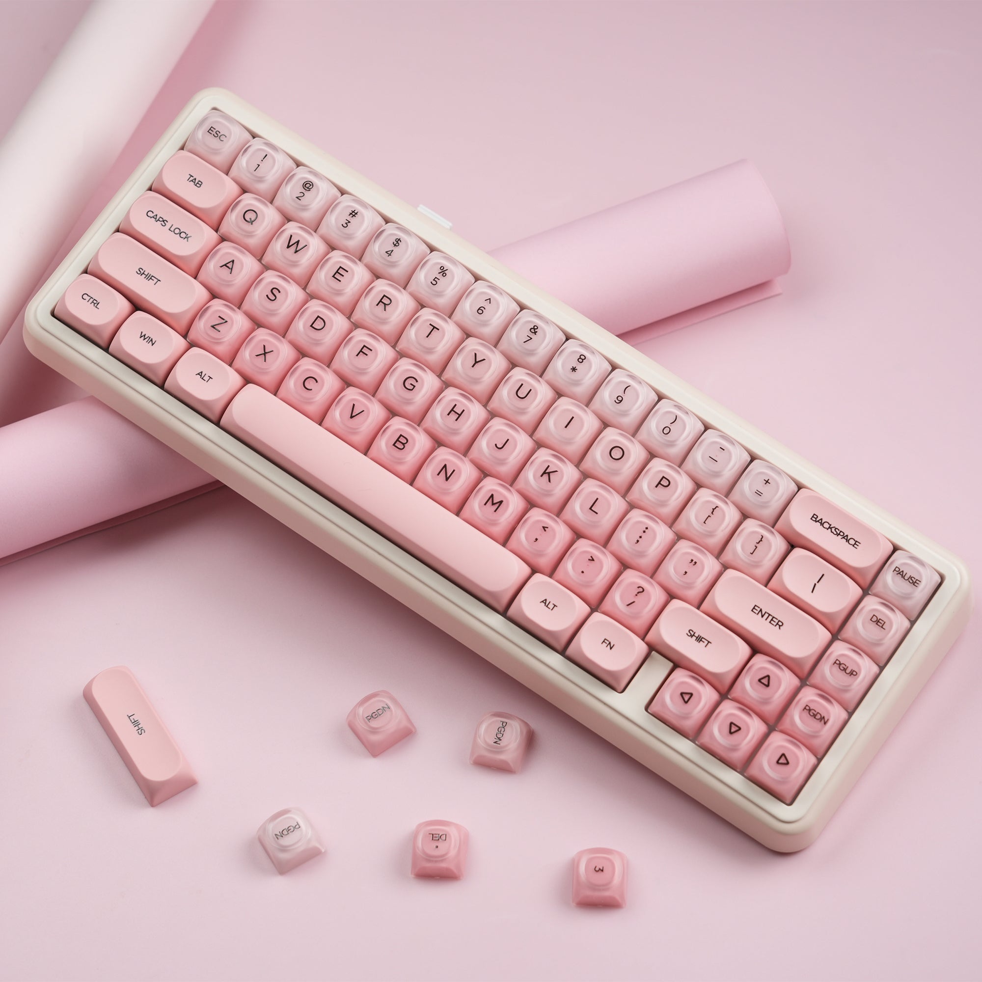 Womier Foundation/Lipstick 132-Key MOA Profile Translucent PBT+PC Keycap Set - Womier Keyboard