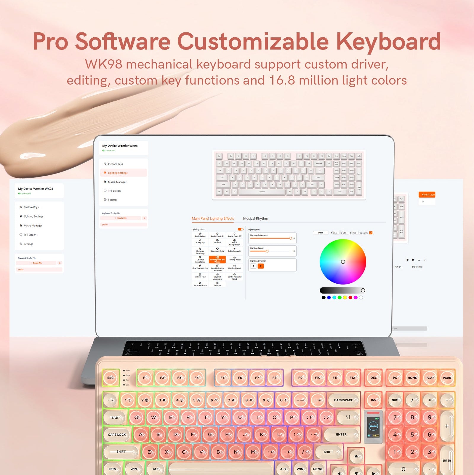 Womier WK98 98% Mechanical Gaming Keyboard With Multimedia Screen - Womier Keyboard