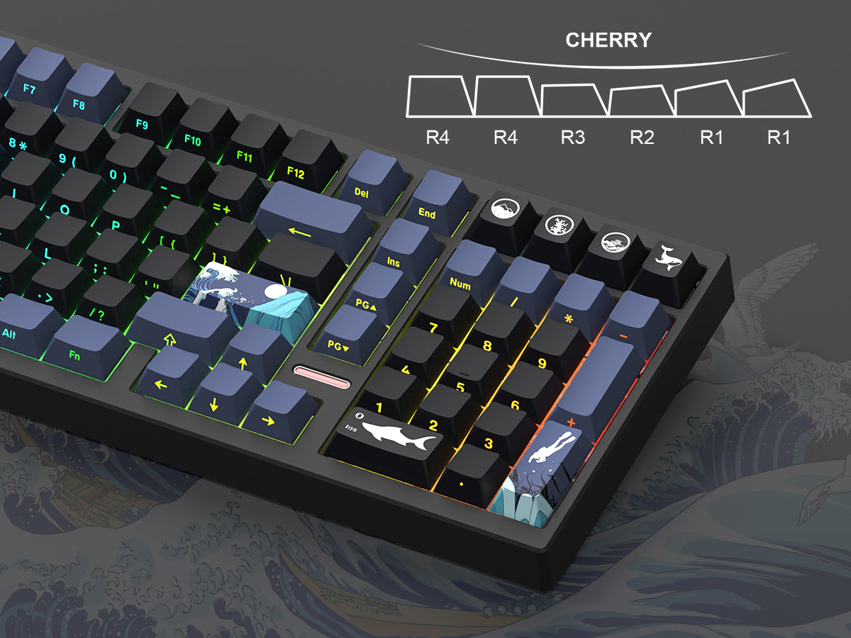 The keycaps on the Womier M99 are Cherry profile, which is ergonomically designed.