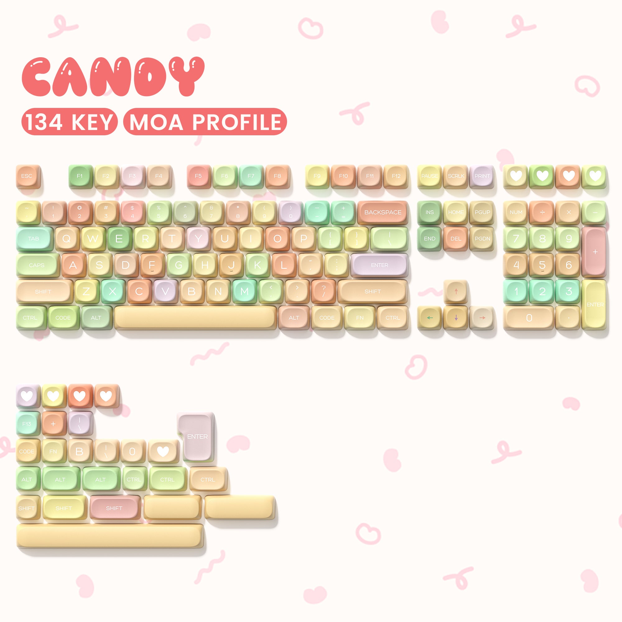 Womier Candy MOA Profile Dye-Sublimation PBT Keycap Set