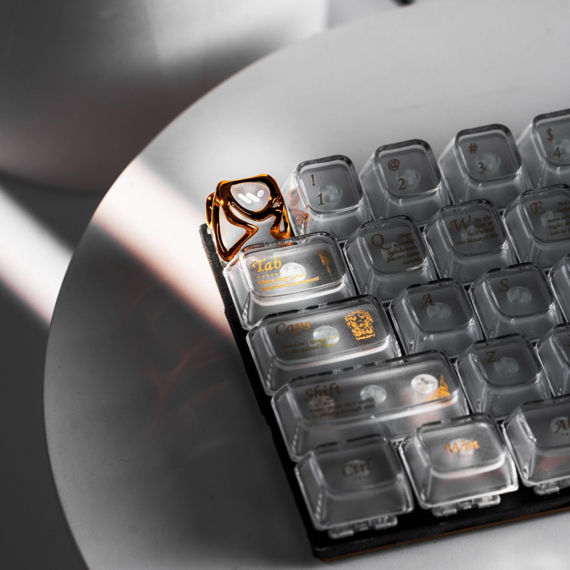 Womier Liquid Silver Artisan Gold Keycap