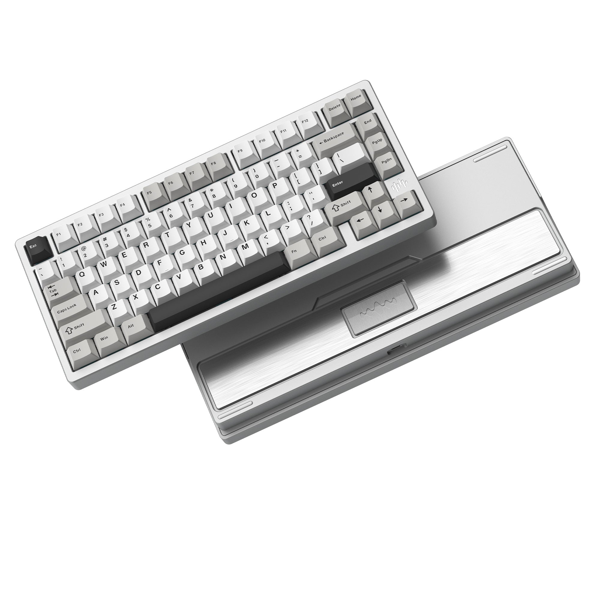 RD75 magnetic switch keyboard Anodized Silver