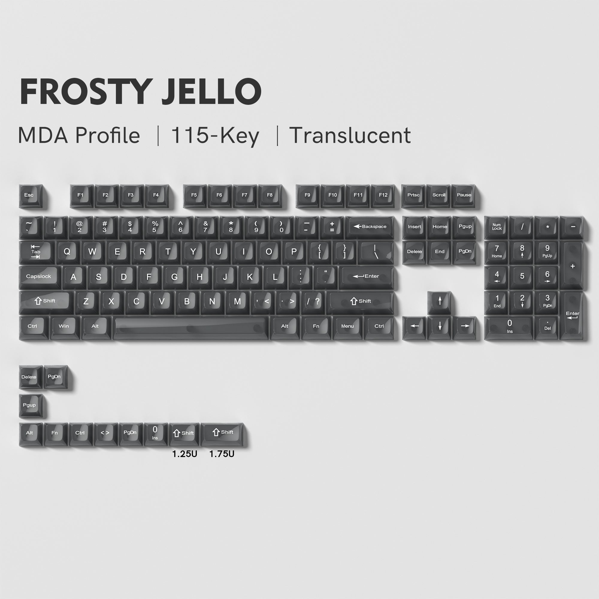 Womier Frosty Jello 115-Key MDA Profile Translucent PC Keycap Set