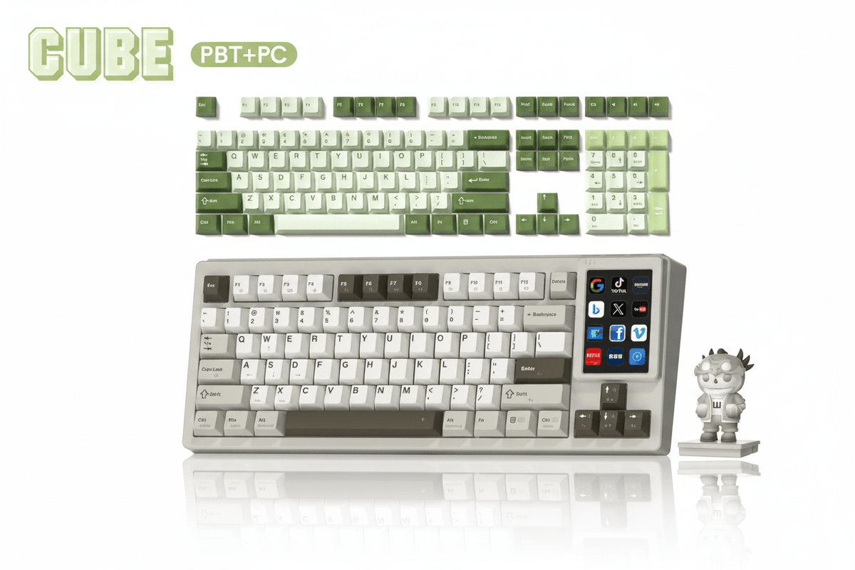 Creator Bundle — Womier DUO87 Keyboard + Cube Jade Cherry PBT