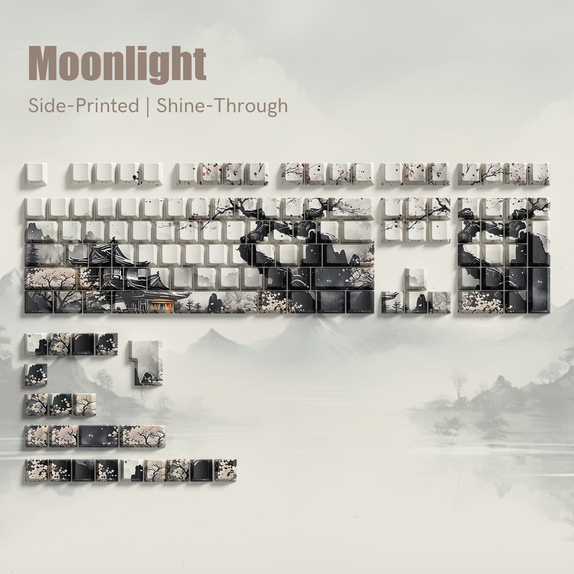 Womier Plum Blossom Cherry Profile Shine-Through Dye Sublimation PBT Keycap Set