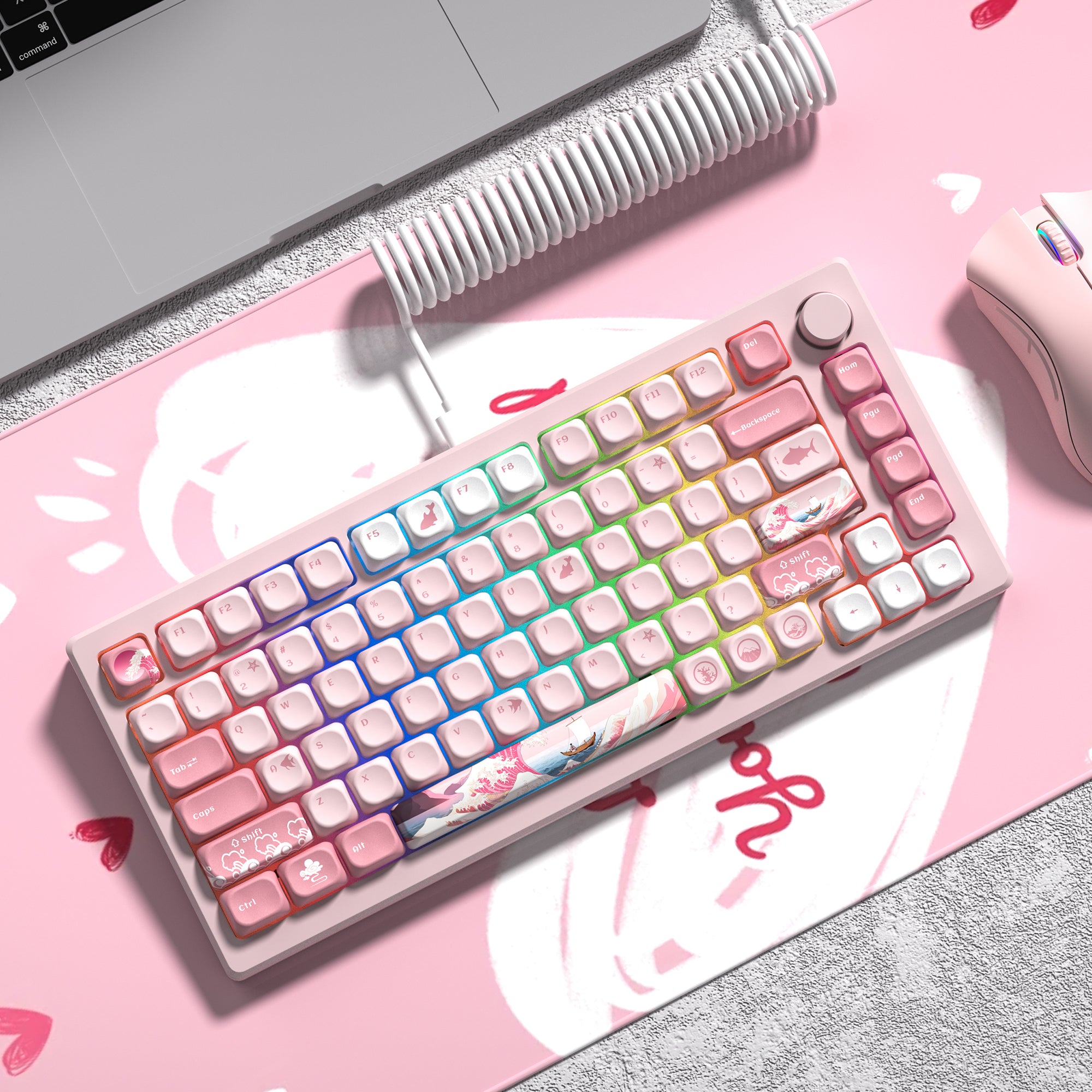 Womier MOA Profile Pink Coral Keycap Set (126-Key)