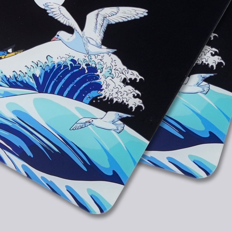 Womier Glass Mouse Pad - Kanagawa - Black Coral Sea