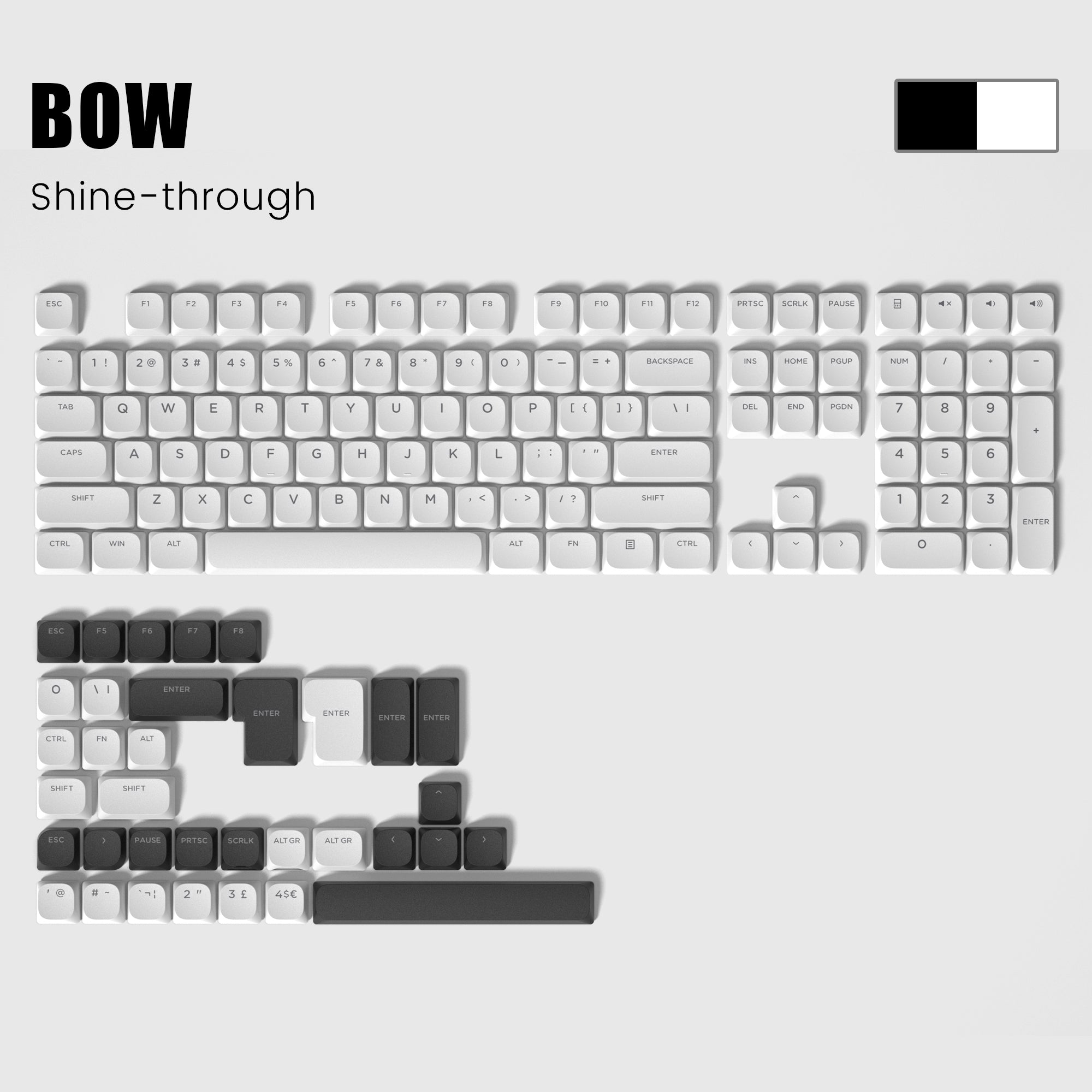 Skyline R2 Low Profile PBT Double-shot Keycap (9 Colors)