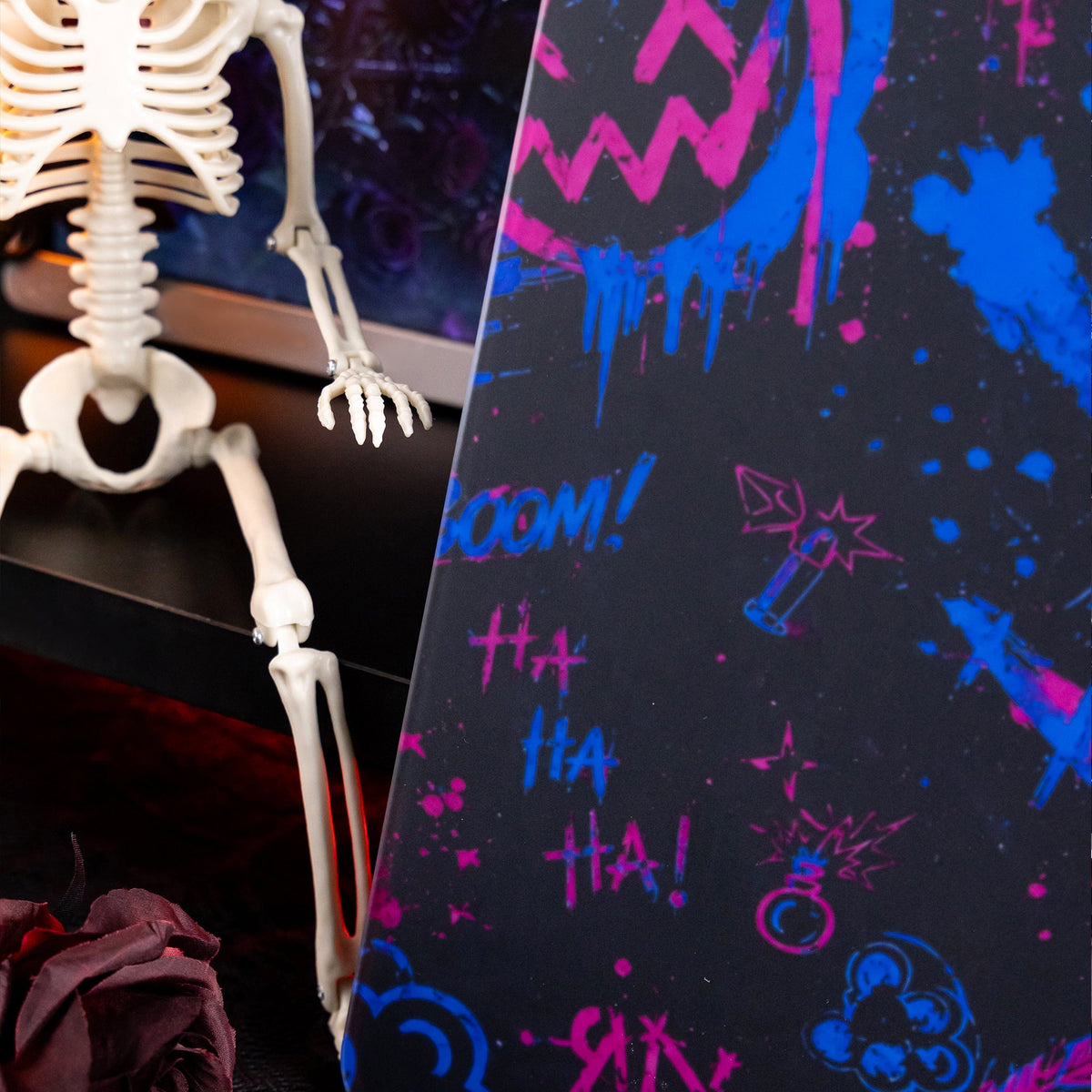 Halloween Blood Rose Bundle — Womier WD75 HE Keyboard + Dark Red Rose Keycaps + Red Graffiti Glass Mouse Pad - Womier Keyboard