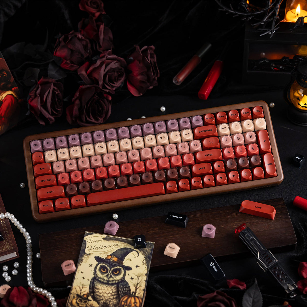 Halloween Lipstick Vintage Bundle — Womier WD99 Keyboard + Womier Lipstick 132-Key MOA Profile Translucent - Womier Keyboard