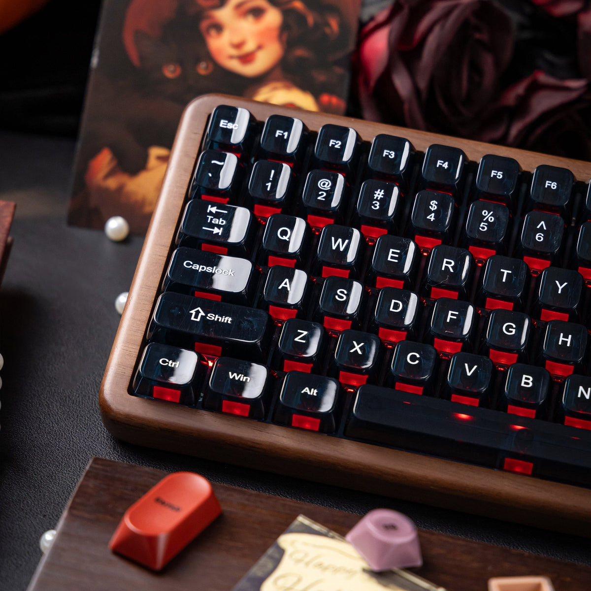Halloween Lipstick Vintage Bundle — Womier WD99 Keyboard + Womier Lipstick 132-Key MOA Profile Translucent - Womier Keyboard