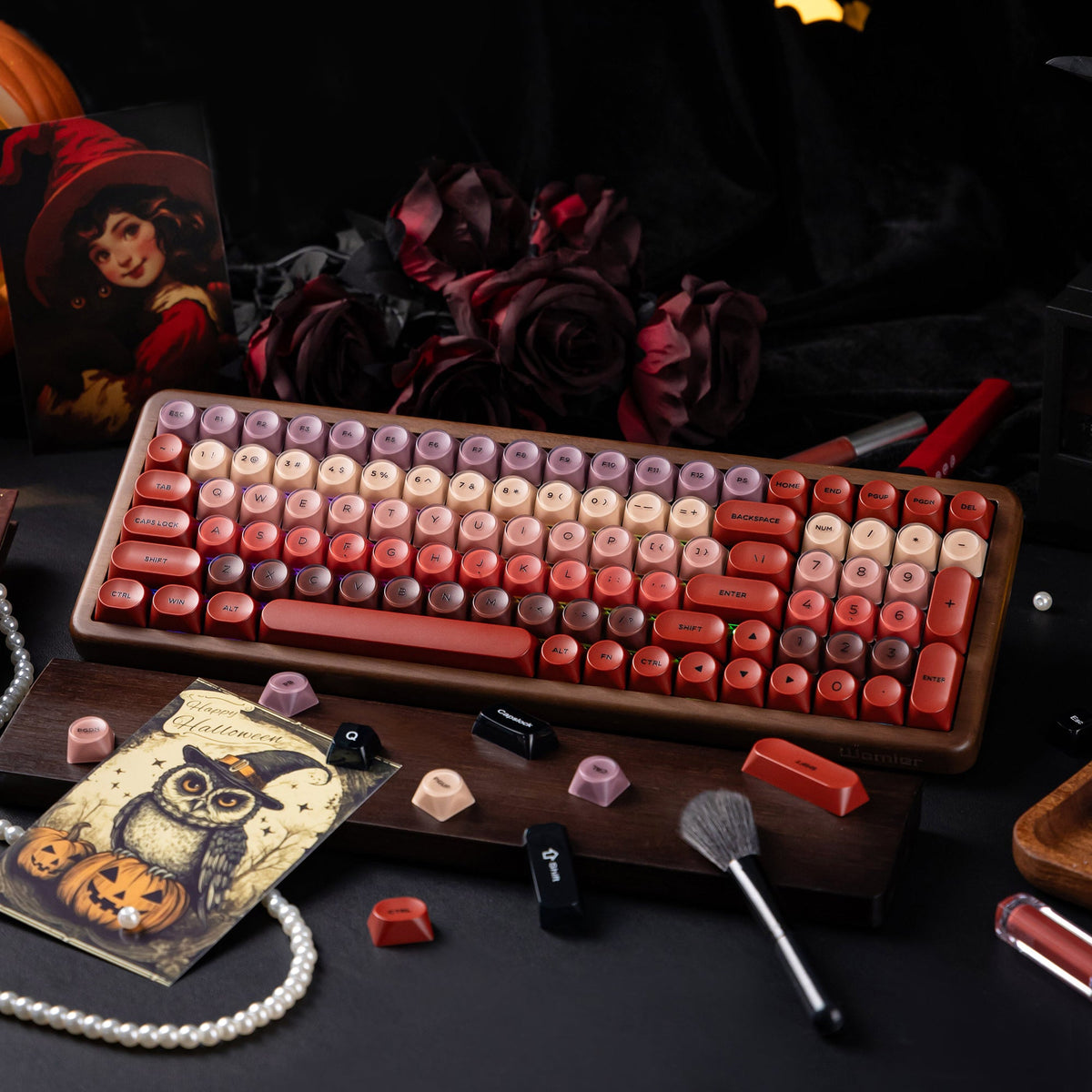 Halloween Lipstick Vintage Bundle — Womier WD99 Keyboard + Womier Lipstick 132-Key MOA Profile Translucent - Womier Keyboard