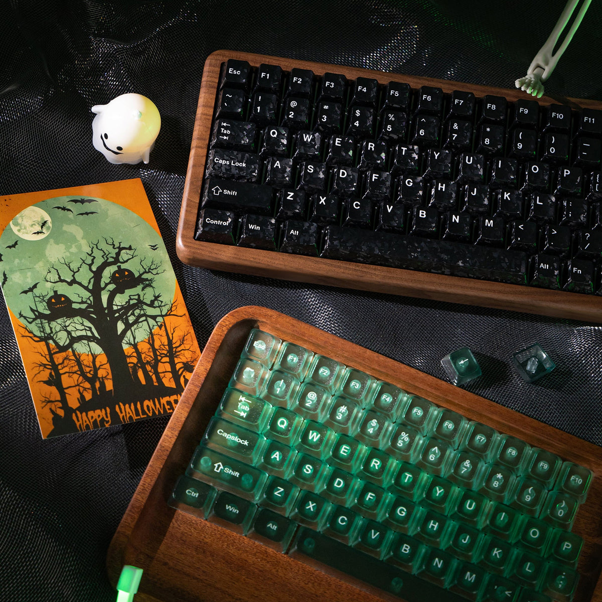 Halloween Toxic Mist Bundle — Womier WD75 HE Keyboard + Gradient Green Translucent MDA Backlit Keycaps - Womier Keyboard