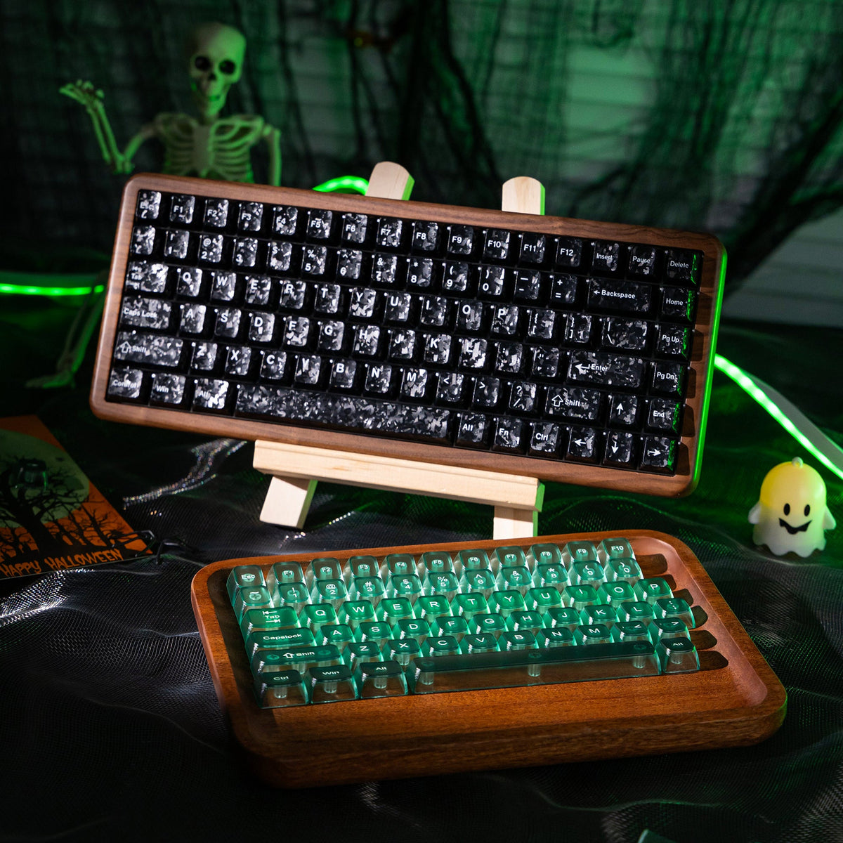 Halloween Toxic Mist Bundle — Womier WD75 HE Keyboard + Gradient Green Translucent MDA Backlit Keycaps - Womier Keyboard