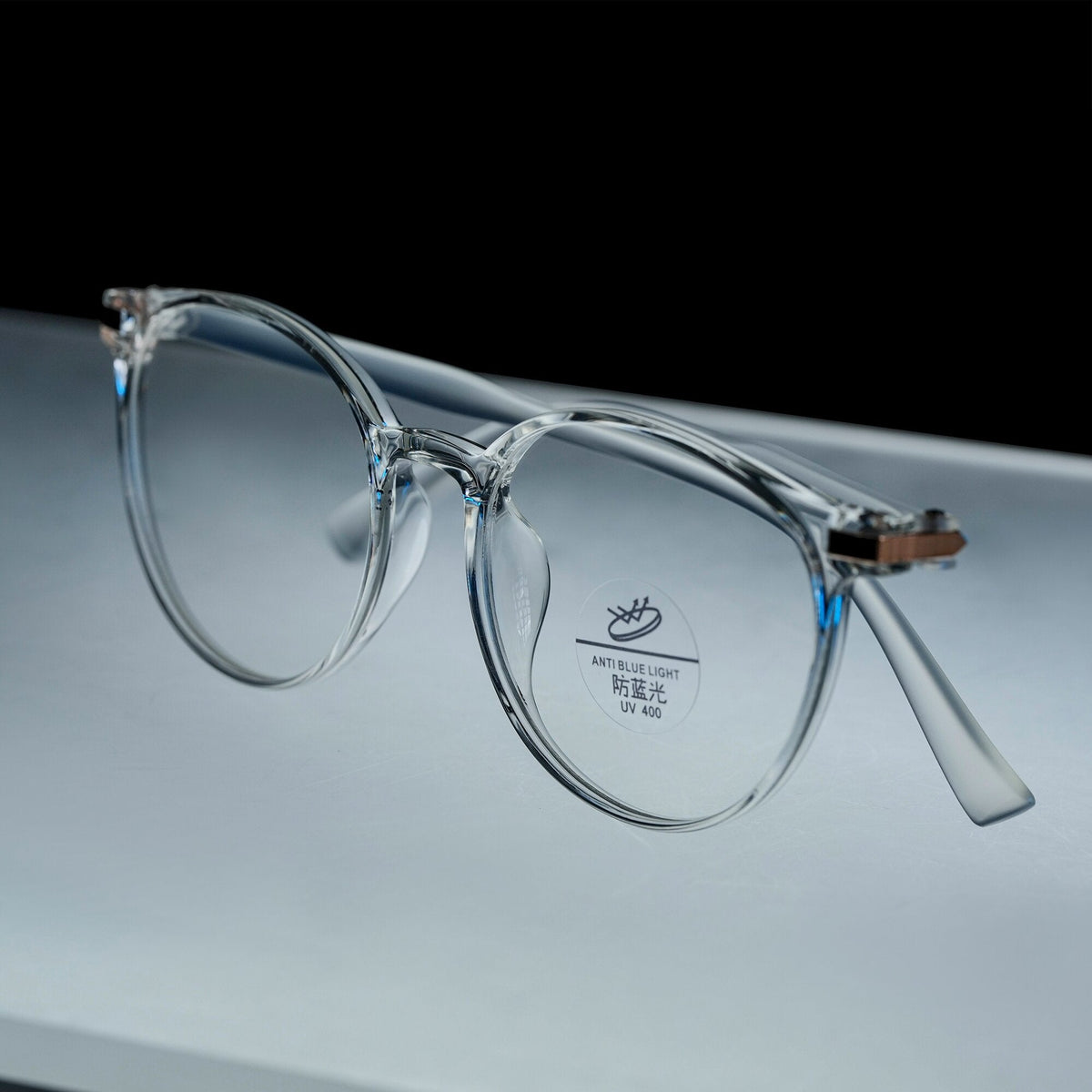 HKfos Round Clear Frame Blue Light Blocking Glasses - Womier Keyboard